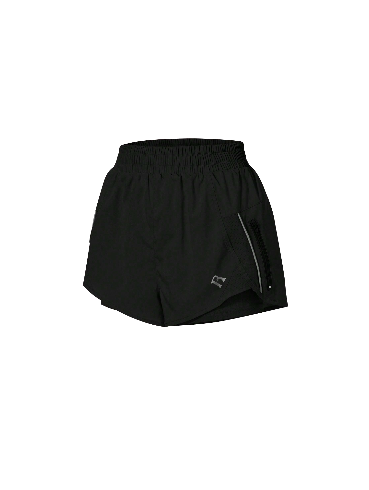 Black Mini Shorts with Zipper Detail