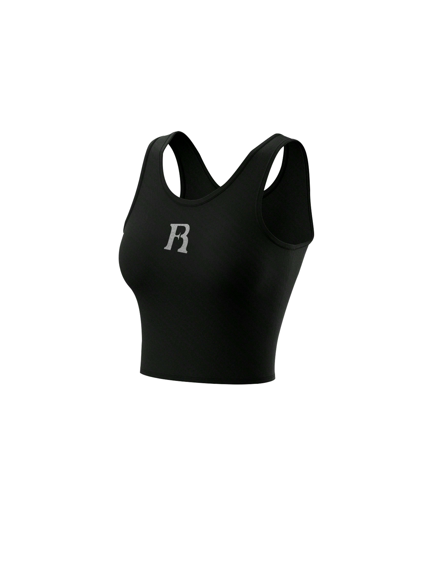 Black Cross-Strap Ribbed Knit Tank Top