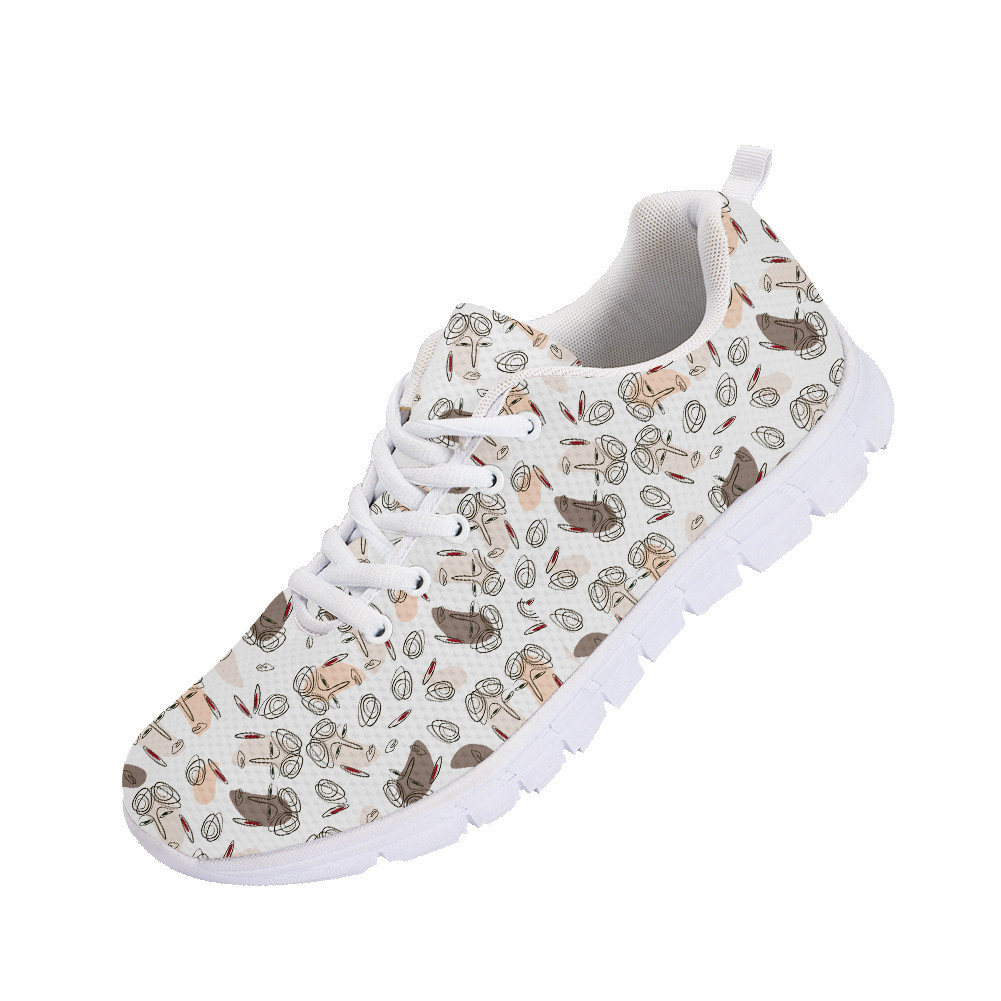 Pattern Of Faces Of Different Skin Colors Running Shoes Sport Sneakers