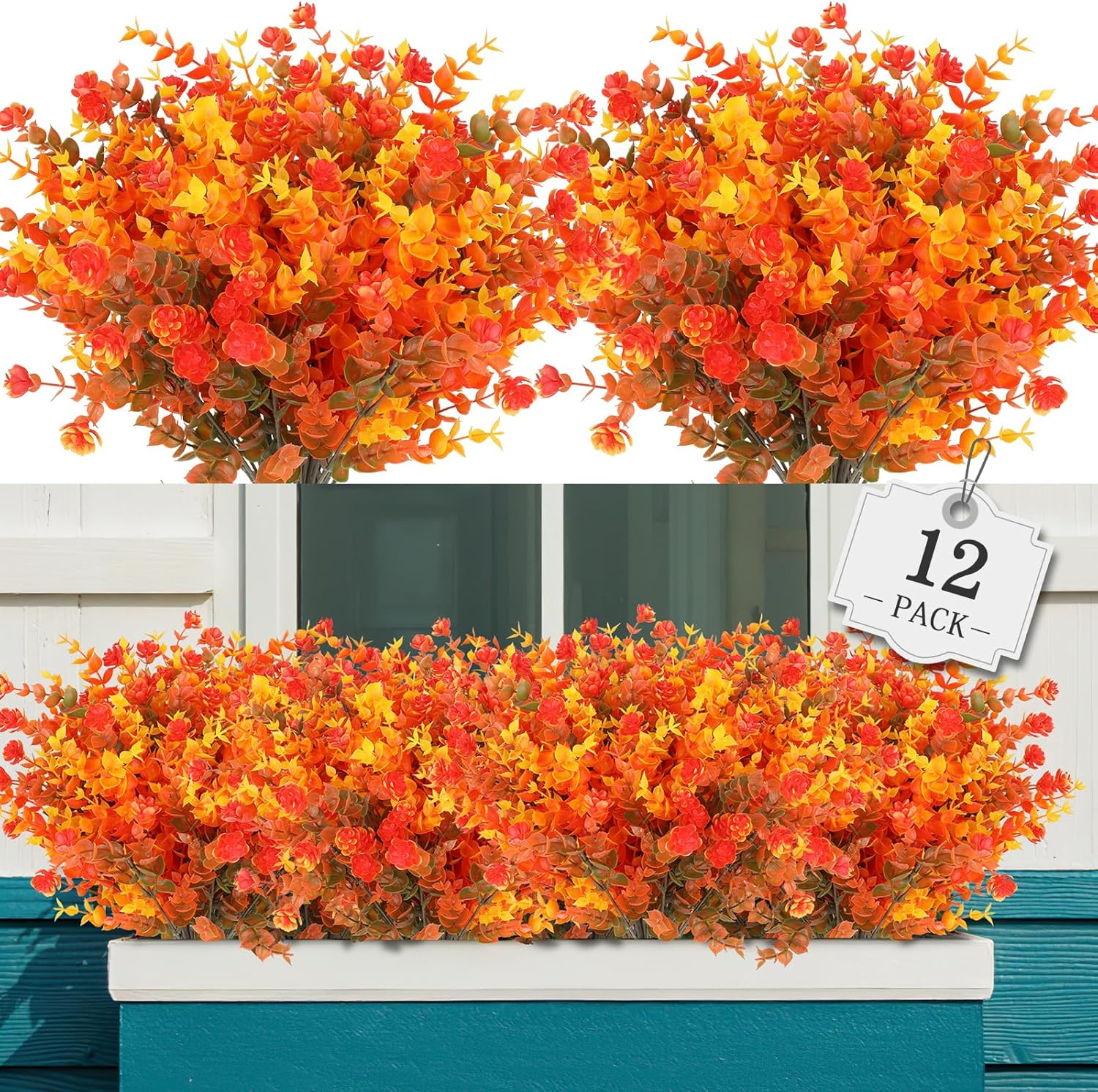 AGIRL 24 Bundles Artificial Flowers for Outdoor,No Fade Fake Plastic Flowers Faux Plants for Decoration Hanging Planters Indoor Outside Garden Porch Window Box Home Wedding Farmhouse - Image 7