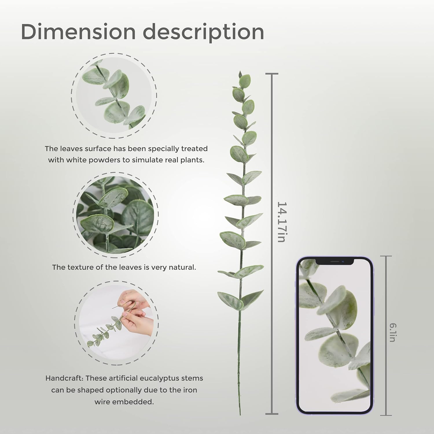 Tiyard 18pcs Eucalyptus Stems Artificial Eucalyptus Leaves Stems Artificial Fake Flowers for Home Office Flowers Bouquet Centerpiece Wedding Decoration Christmas Decor 2025 - Image 2