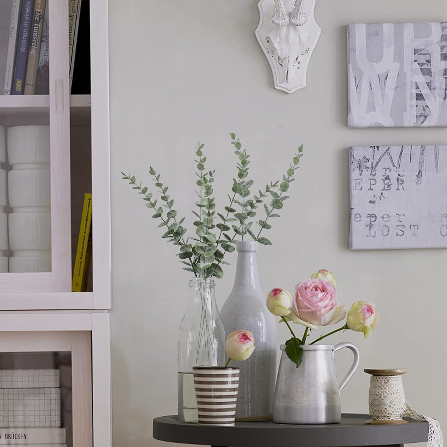 Tiyard 18pcs Eucalyptus Stems Artificial Eucalyptus Leaves Stems Artificial Fake Flowers for Home Office Flowers Bouquet Centerpiece Wedding Decoration Christmas Decor 2025 - Image 5