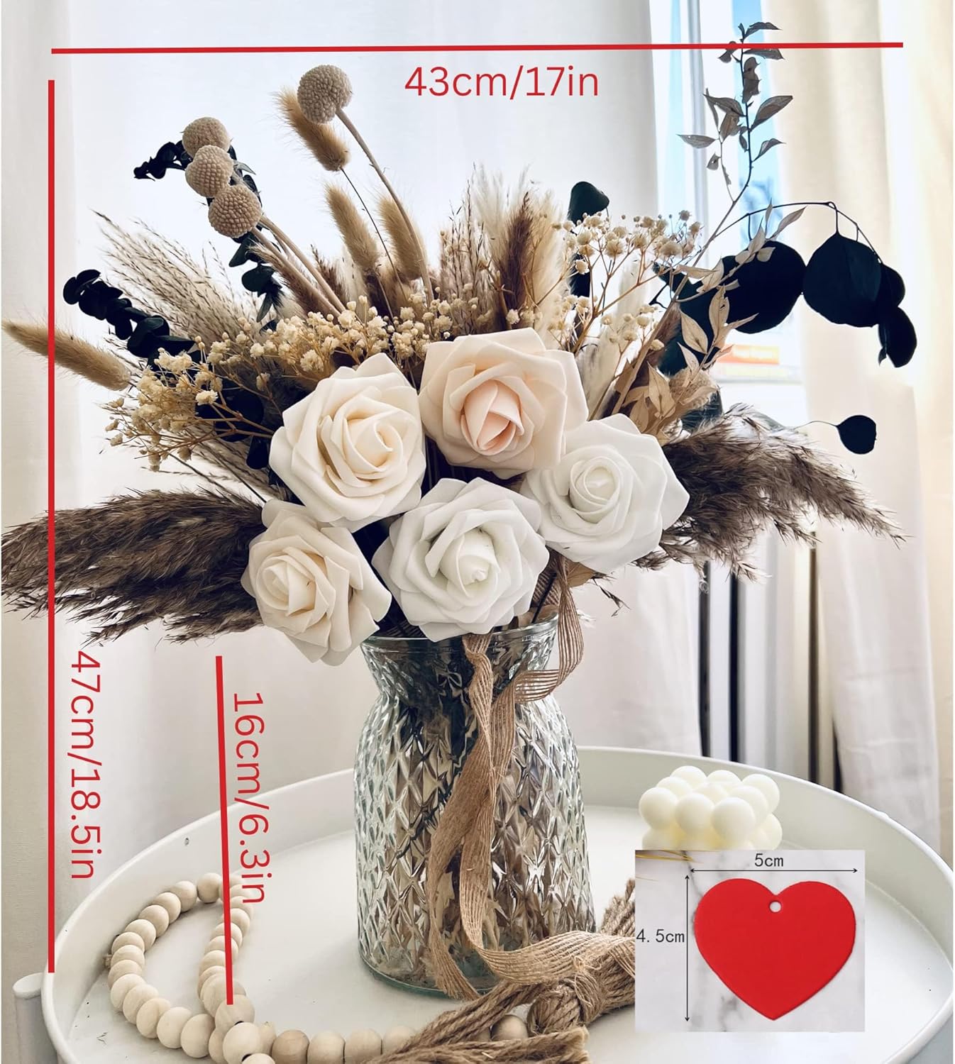 100pcs Artificial Flowers Arrangement With Vase Included, Dining Table Centerpiece Decorations, Fake Flowers in Vase, Dried Pampas Grass Floral Centerpieces, Coffee Table Decor, Centro de Mesa - Image 2
