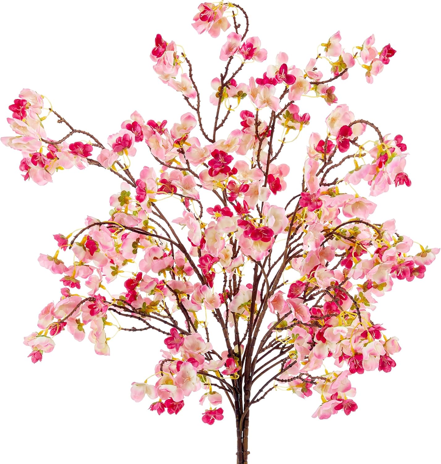 SITUMEIZI 6Pcs Artificial Cherry Blossom Branches Decor Fake Flowers Silk Spring Faux Flowers 16" Peach Bouquet for Home Wedding Bedroom Japanese Decoration DIY Table Centerpiece Arrangement(Pink) - Image 8