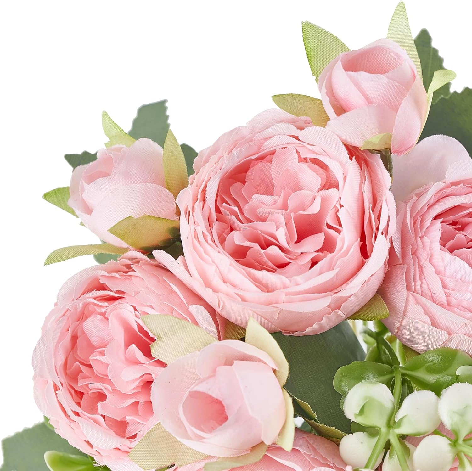 Mkono Peonies Artificial Flowers, Small Silk Flowers for Home Decor Indoor Fake Bouquet Faux Floral Arrangements Dining Table Centerpieces for Kitchen Party Decor Pink - Image 5