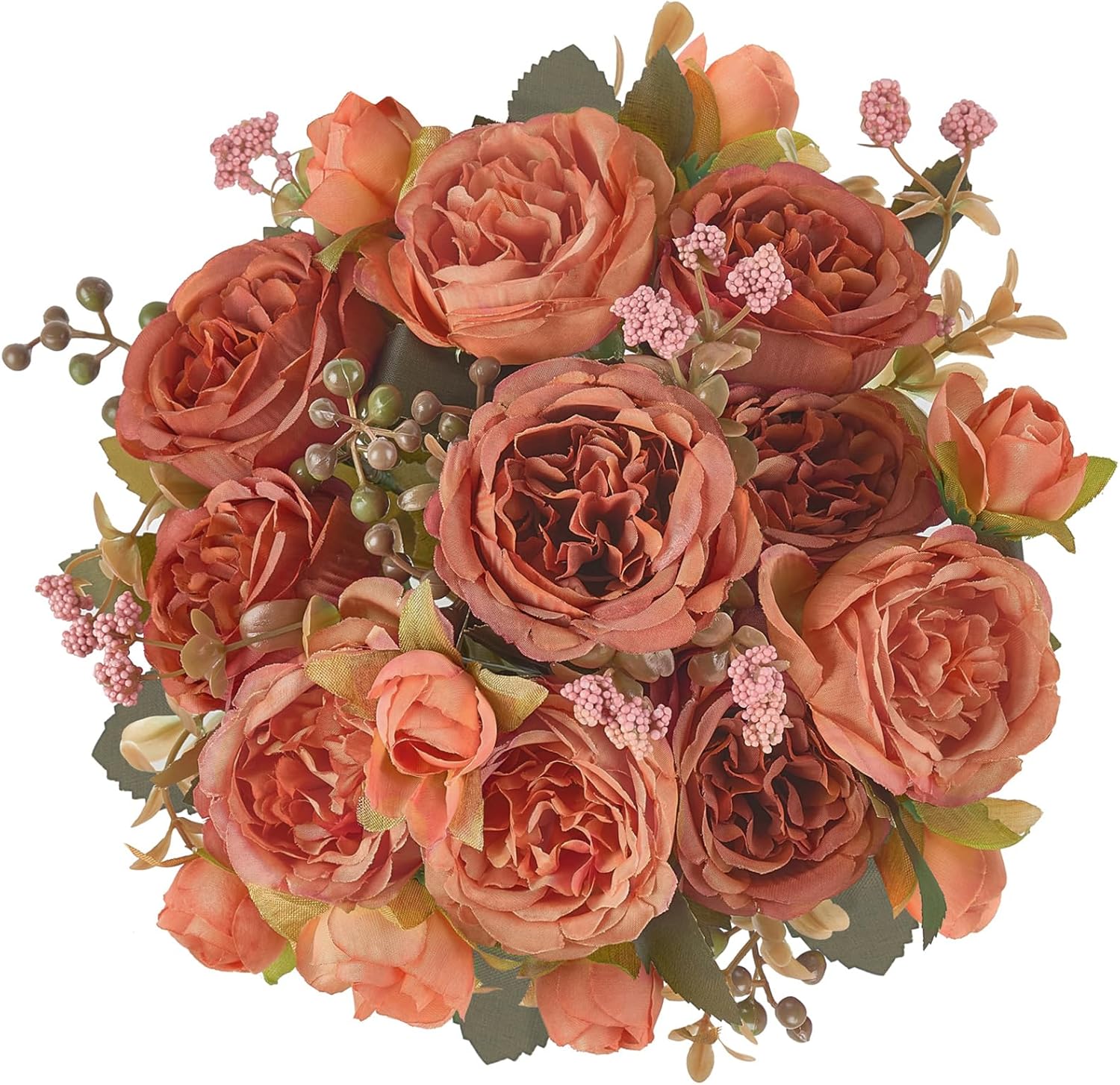 Mkono Peonies Artificial Flowers, Small Silk Flowers for Home Decor Indoor Fake Bouquet Faux Floral Arrangements Dining Table Centerpieces for Kitchen Party Decor Pink - Image 7