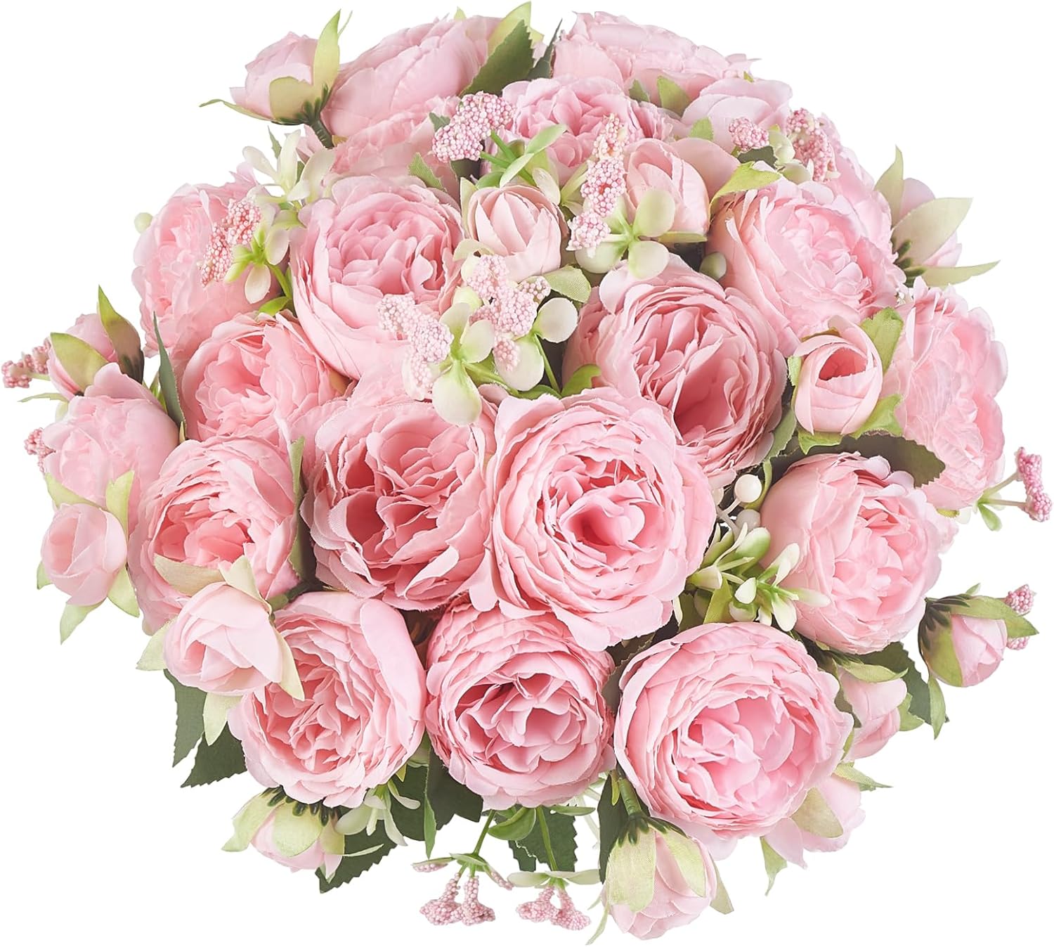 Mkono Peonies Artificial Flowers, Small Silk Flowers for Home Decor Indoor Fake Bouquet Faux Floral Arrangements Dining Table Centerpieces for Kitchen Party Decor Pink - Image 9