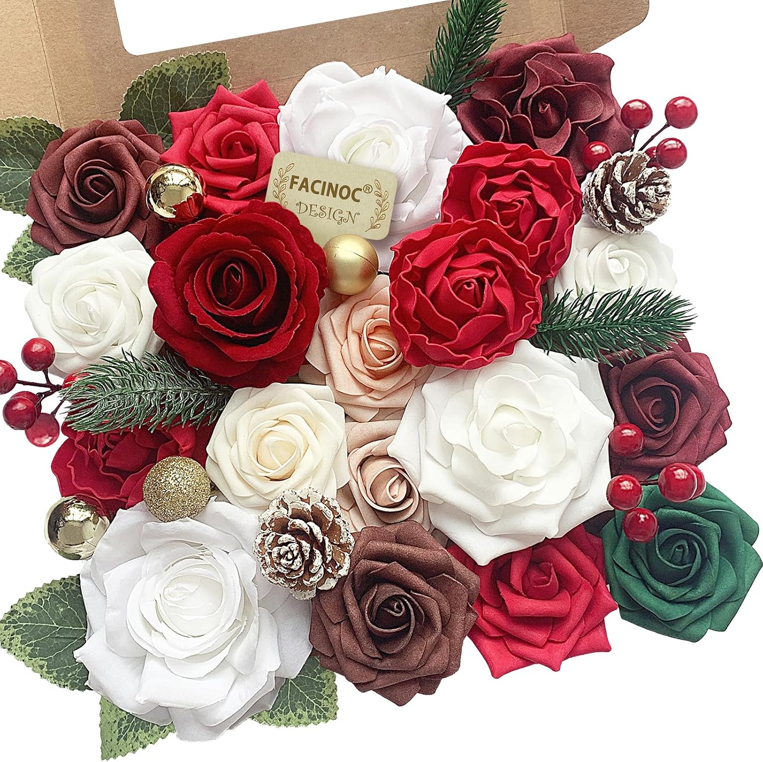FACINOC Roses Artificial Flowers Pink Bouquets Box Set for DIY Bridal Wedding Shower Decorations Fake Floral Arrangements for Party Table Centerpieces Home Decor Indoor Outdoor Dusty Blush 19pcs - Image 9