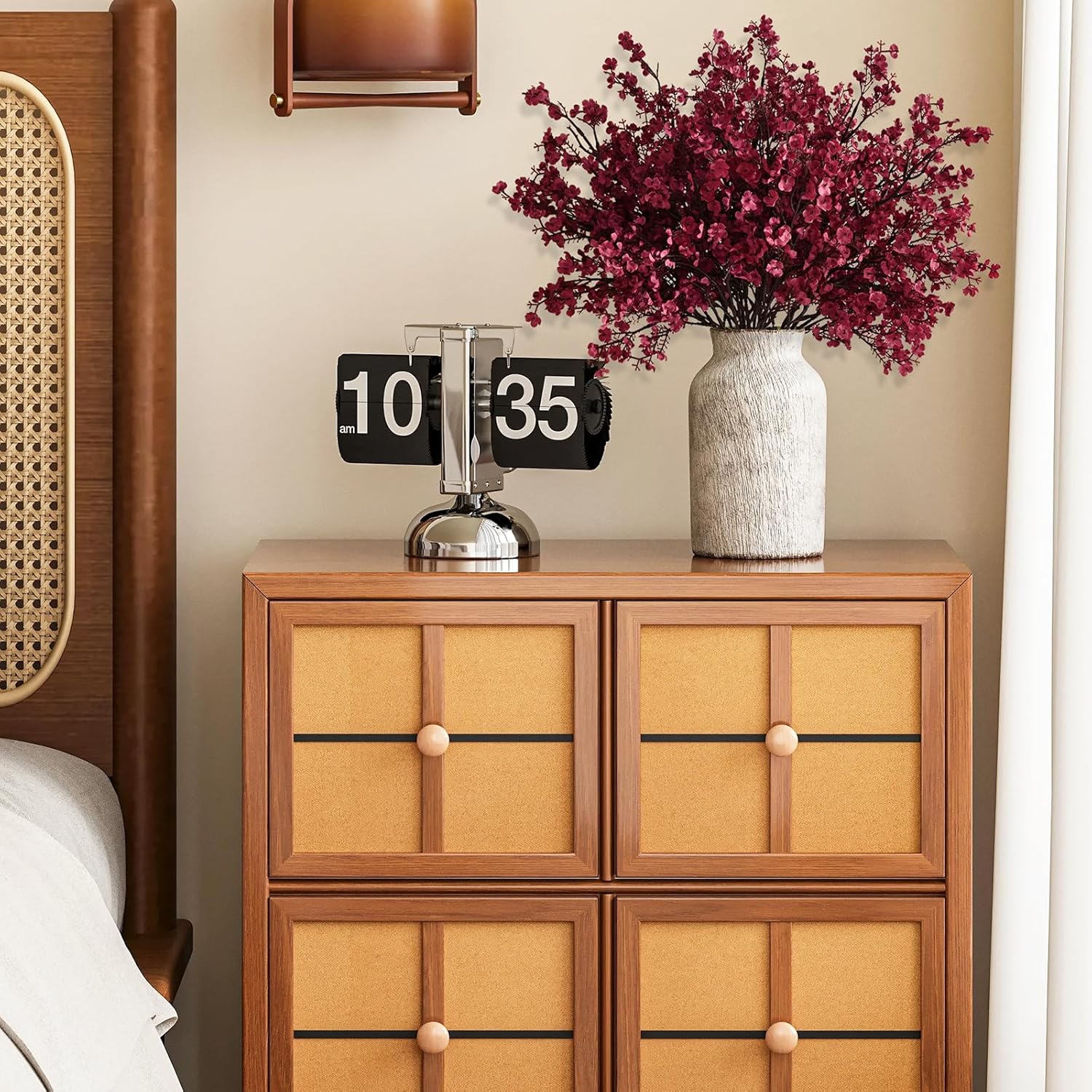 Waipfaru 6Pcs Fake Flowers Babys Breath Silk Artificial Flowers Gypsophila Bouquets Bulk Real Touch Fall Stems for Fall Thanksgiving Decor Autumn DIY Floral Arrangement Table Centerpieces, Wine Red - Image 7