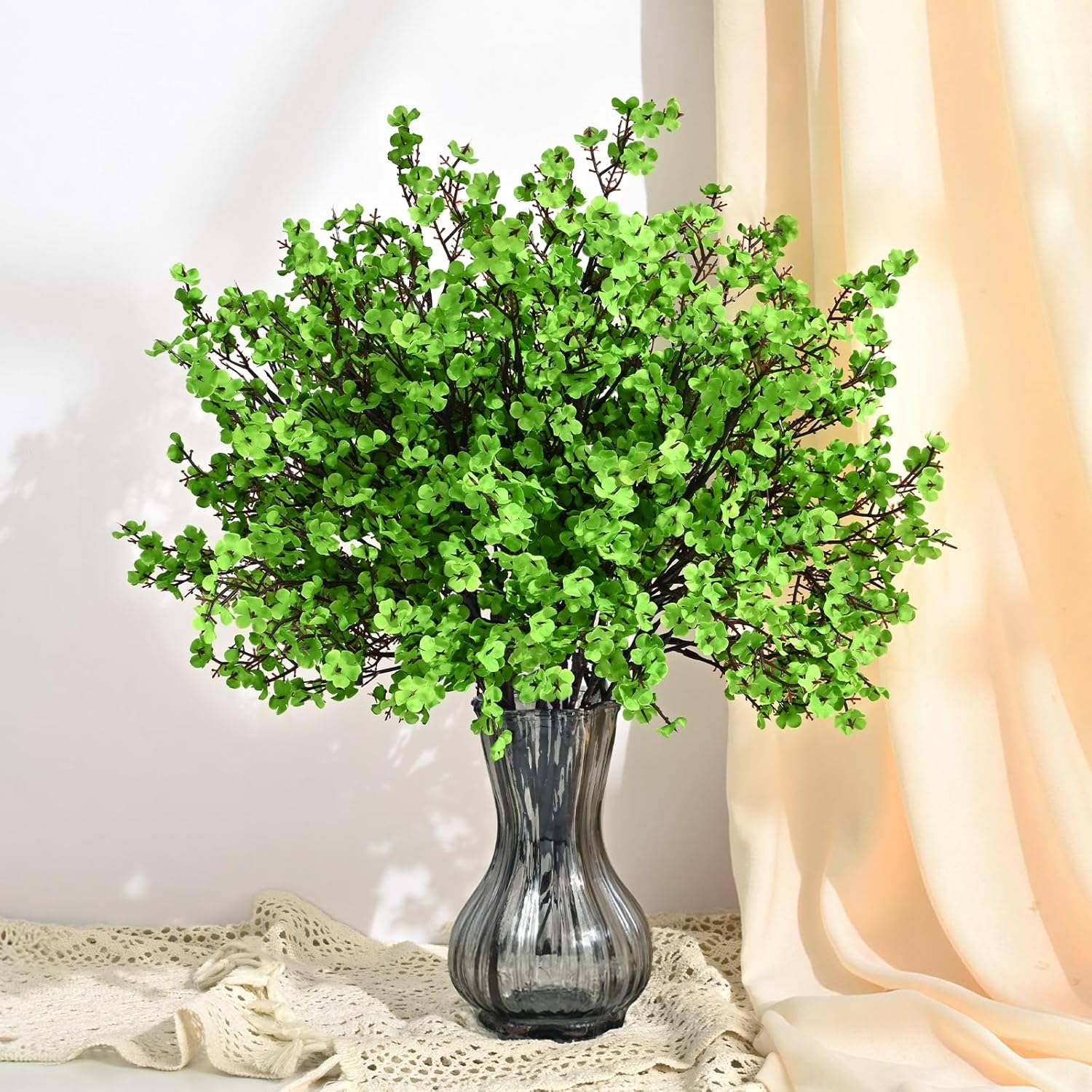 Waipfaru 6Pcs Fake Flowers Babys Breath Silk Artificial Flowers Gypsophila Bouquets Bulk Real Touch Fall Stems for Fall Thanksgiving Decor Autumn DIY Floral Arrangement Table Centerpieces, Wine Red - Image 8