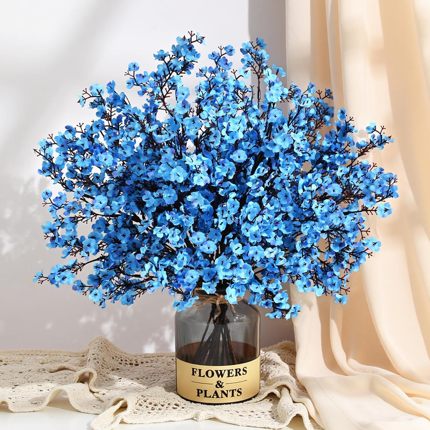 Waipfaru 6Pcs Fake Flowers Babys Breath Silk Artificial Flowers Gypsophila Bouquets Bulk Real Touch Fall Stems for Fall Thanksgiving Decor Autumn DIY Floral Arrangement Table Centerpieces, Wine Red - Image 9