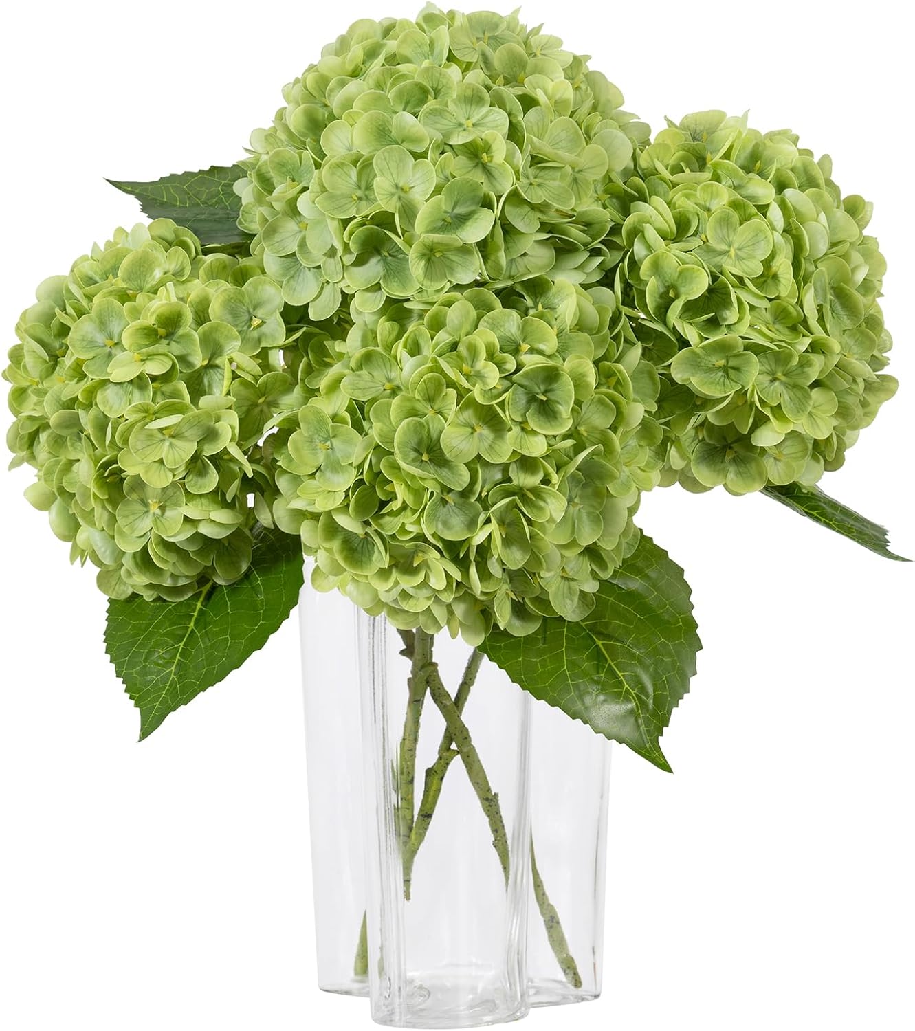 DuHouse 3Pcs Large Hydrangea Artificial Flowers,20 inch Latex Real Touch Hydrangeas Lifelike Hydrangea Flower for Home Wedding Bouquets Centerpieces Party Living Room Decoration(Light Green) - Image 8