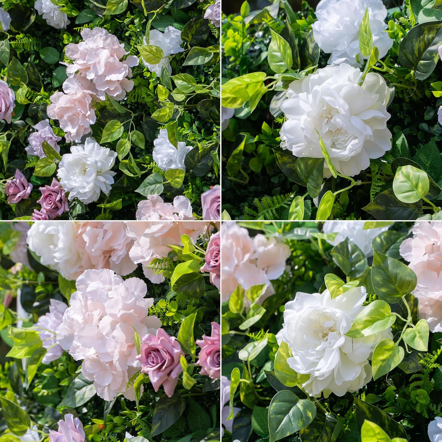 Artificial Luxuryu200C Flower Wall Panel, Gorgeous 3D Silk Floral Backdrop for Wedding, Baby Shower, Party and Home Decor, Quick Assembly/Storage, Eco & Pet Friendly, 2 pcs, Each Panel 2 * 8 ft. - Image 4