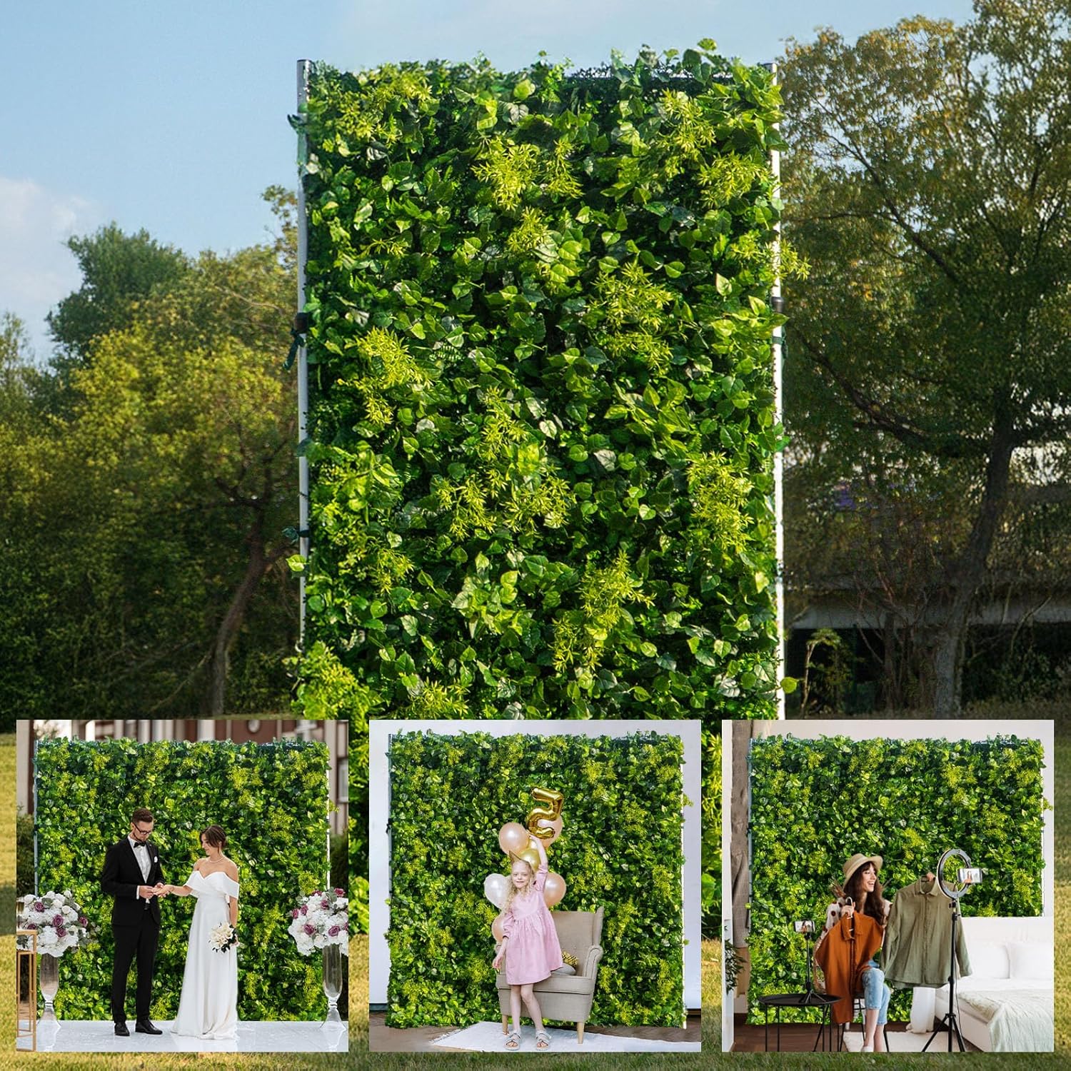 Artificial Luxuryu200C Flower Wall Panel, Gorgeous 3D Silk Floral Backdrop for Wedding, Baby Shower, Party and Home Decor, Quick Assembly/Storage, Eco & Pet Friendly, 2 pcs, Each Panel 2 * 8 ft. - Image 7