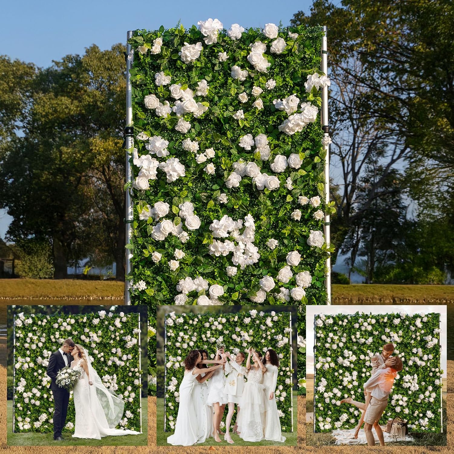 Artificial Luxuryu200C Flower Wall Panel, Gorgeous 3D Silk Floral Backdrop for Wedding, Baby Shower, Party and Home Decor, Quick Assembly/Storage, Eco & Pet Friendly, 2 pcs, Each Panel 2 * 8 ft. - Image 9