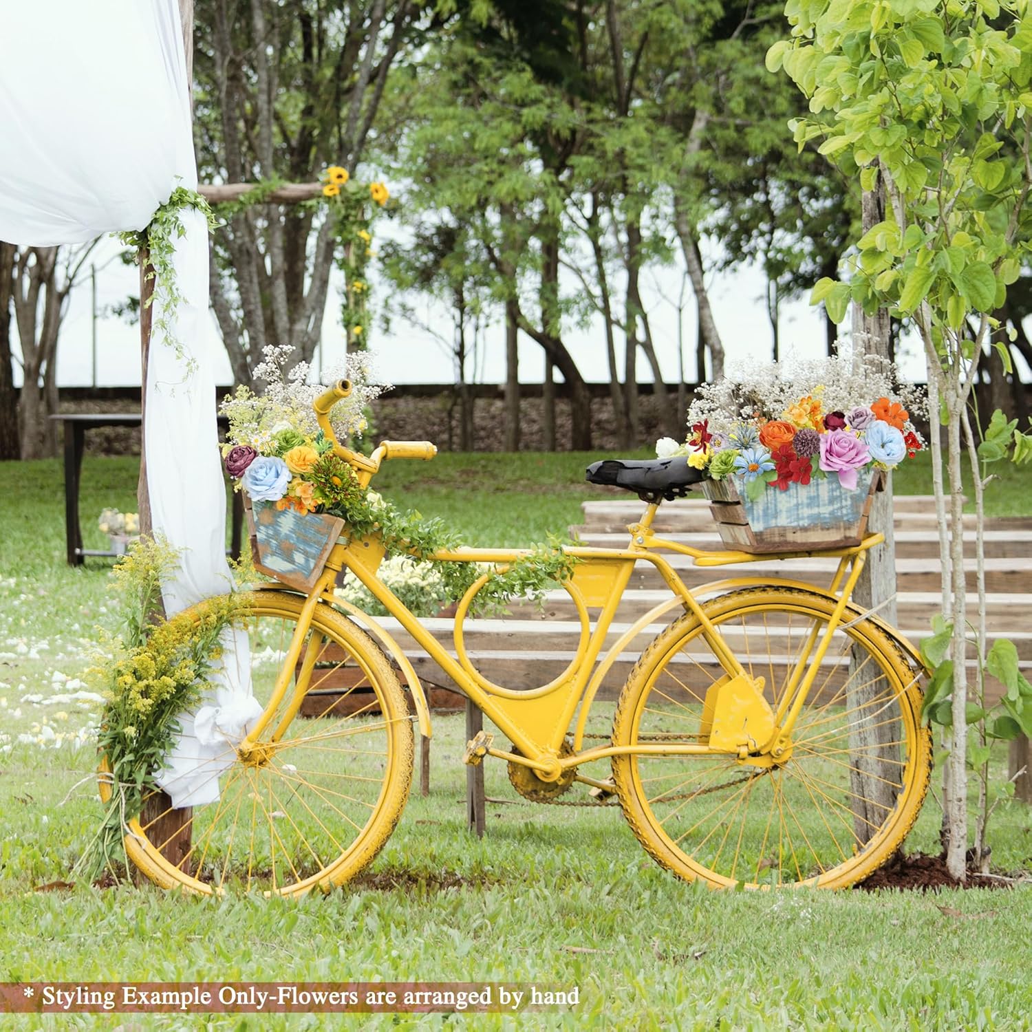 YZXZM Artificial Flowers Combo Box, 38PCS Fake Flowers, Silk Flower Mix with Wire Stem, DIY Wedding Bridal Bouquet for Arrangement, Shower Party Home Décor, Multi Color - Image 4