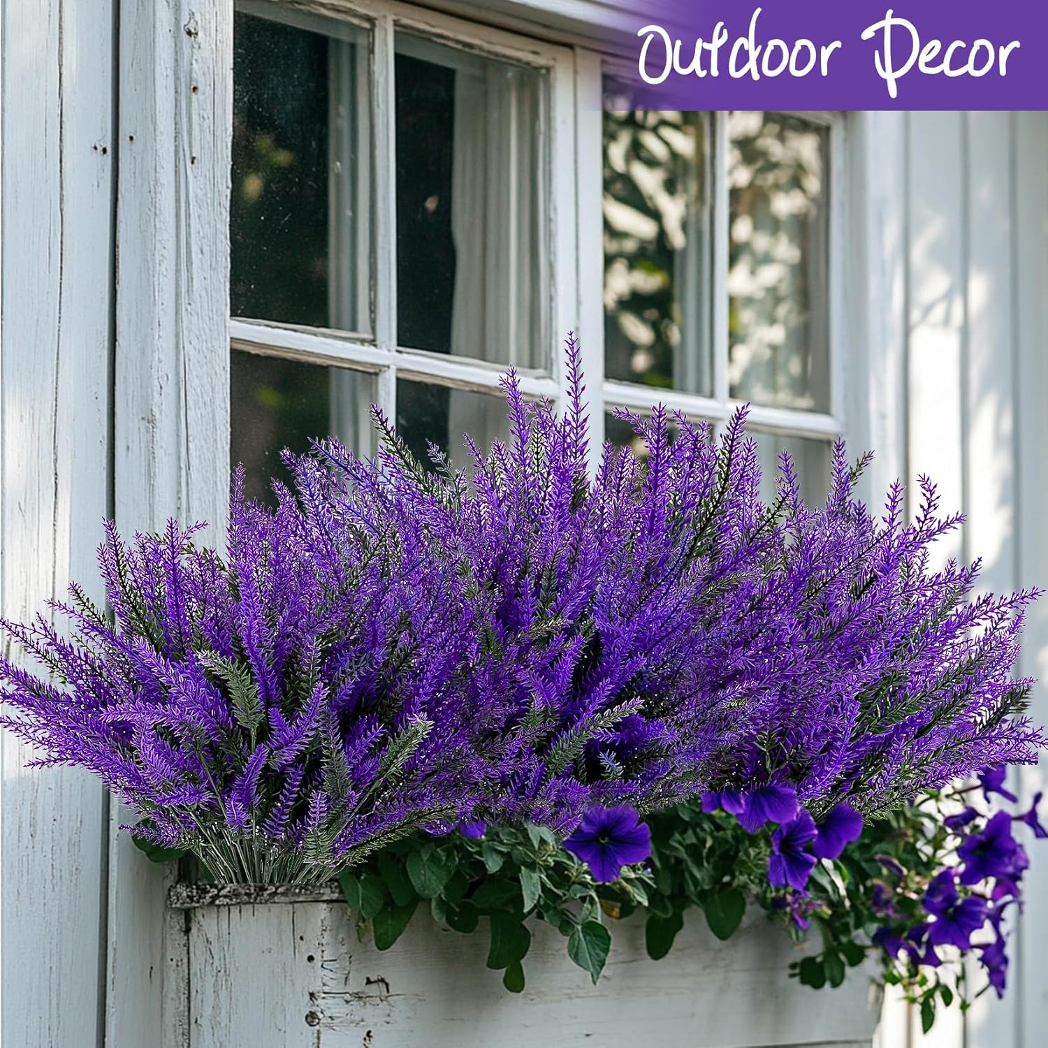 RAINFLOW Artificial Lavender Flowers - 9 Pcs Faux Lavender Plant Artificial Fake Plastic Purple Flowers for Home Room Window Wedding Garden Table Centerpieces Vase Outdoors Indoor Decor - Image 3
