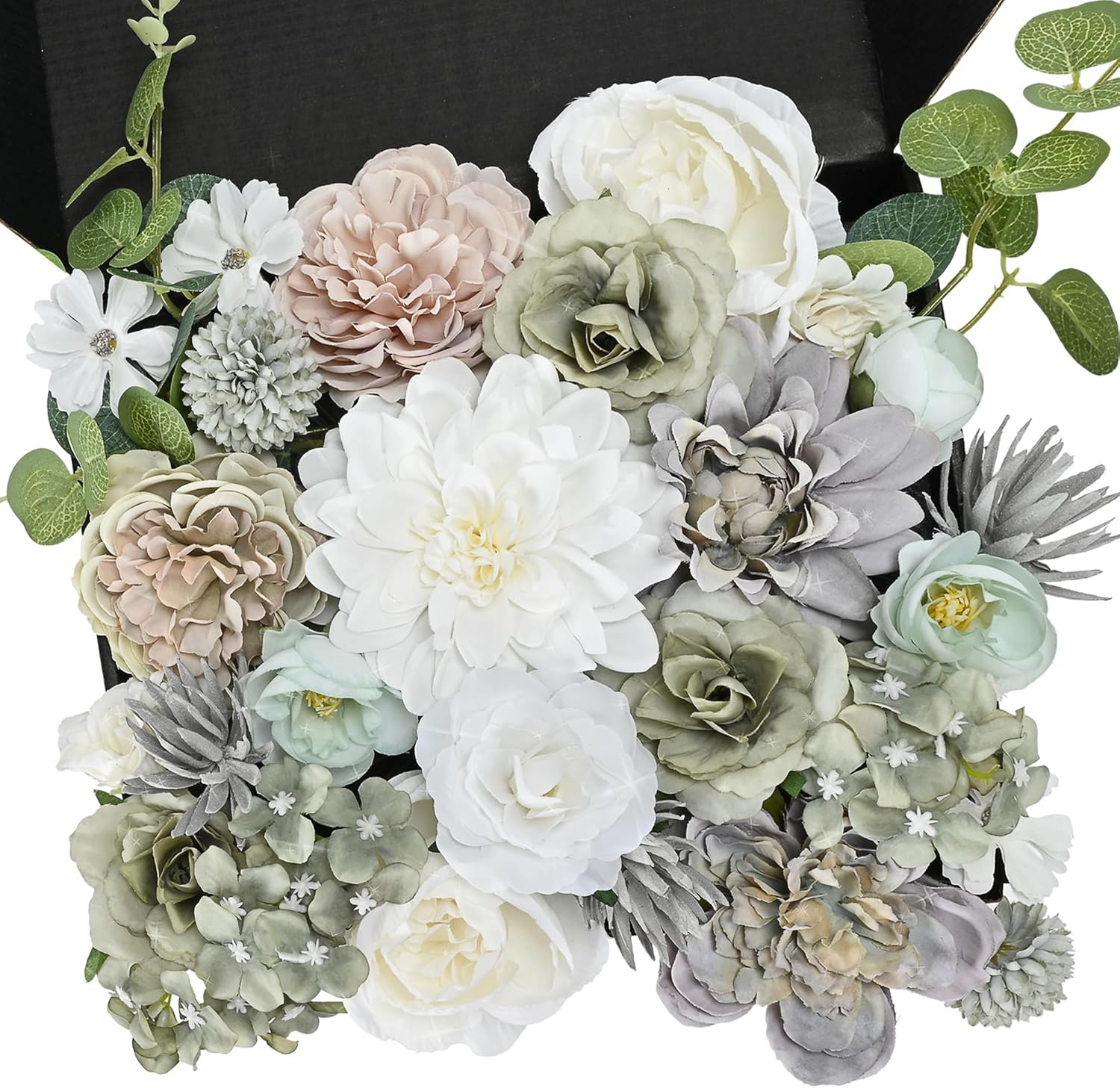 YZXZM Artificial Flowers Combo Box, 38PCS Fake Flowers, Silk Flower Mix with Wire Stem, DIY Wedding Bridal Bouquet for Arrangement, Shower Party Home Décor, Multi Color - Image 7