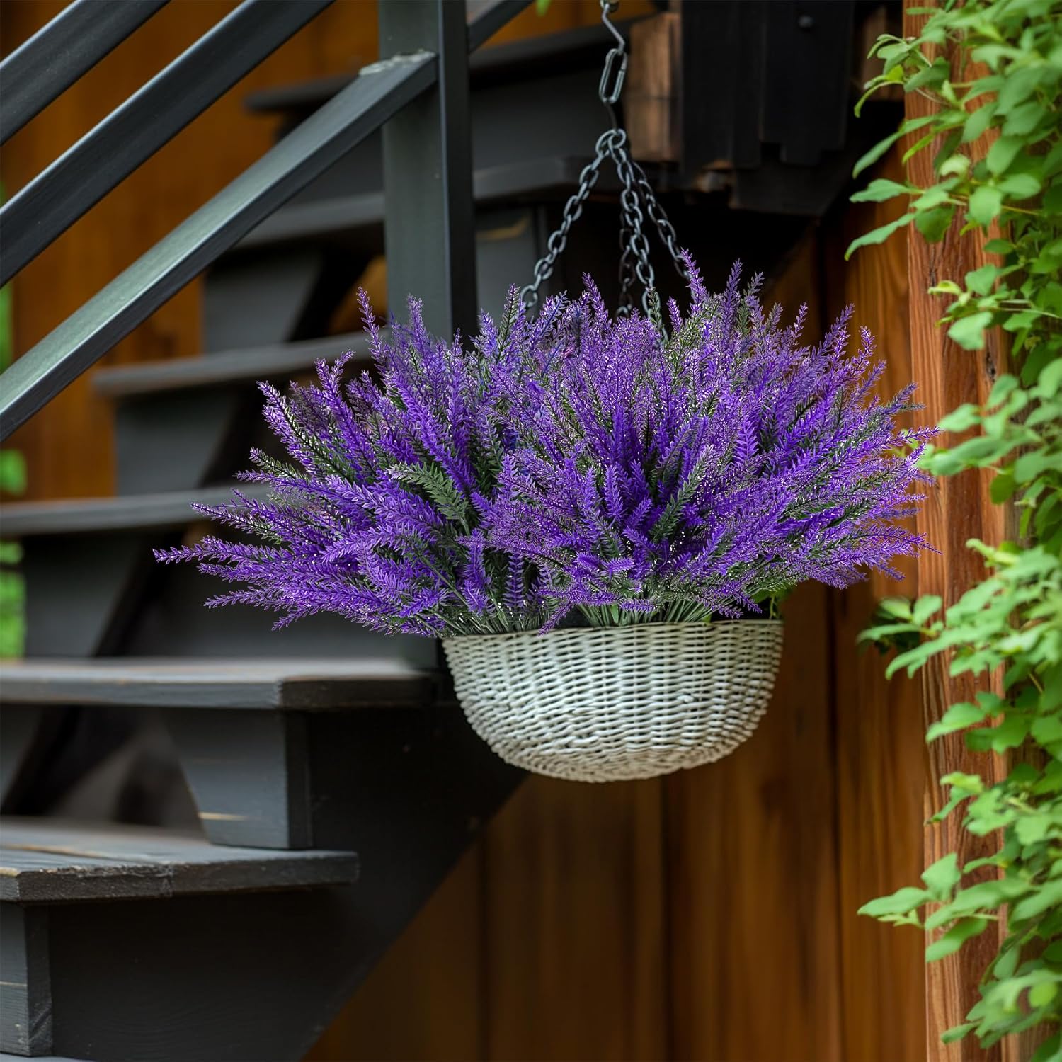 RAINFLOW Artificial Lavender Flowers - 9 Pcs Faux Lavender Plant Artificial Fake Plastic Purple Flowers for Home Room Window Wedding Garden Table Centerpieces Vase Outdoors Indoor Decor - Image 4