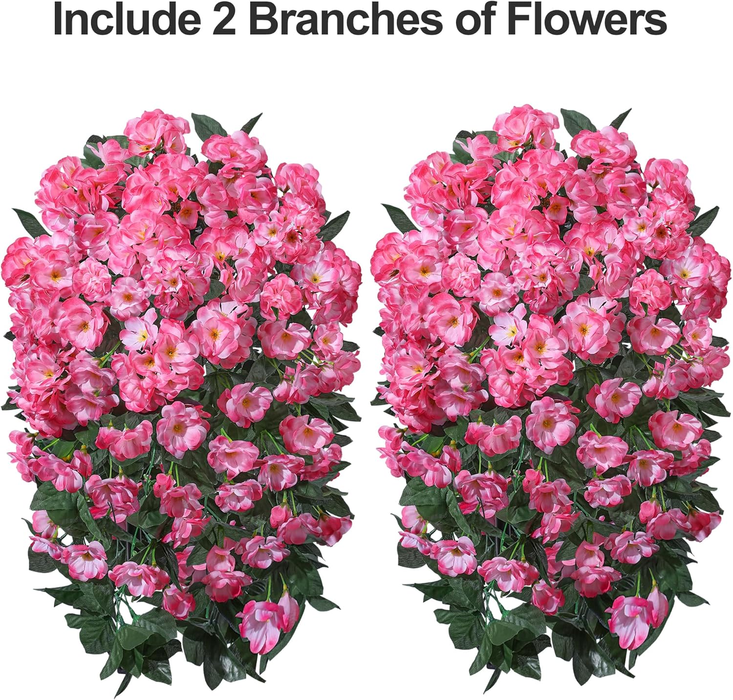 Ivydale Artificial Fake Flowers Geraniums for Outdoors Spring Summer Decor, 2 PCS Realistic Faux Hanging Plants UV Resistant Silk Flowers for Outsdie Planters Porch Patio Garden Outdoor Home, Fuchsia - Image 6