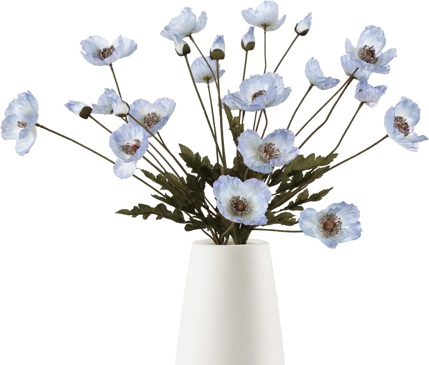 IPOPU Burgundy Silk Flowers 6PCS Fake Poppies Artificial Flowers for Veterans Day Floral Centerpieces, Tables, Wedding Decorations, Reception - Image 7