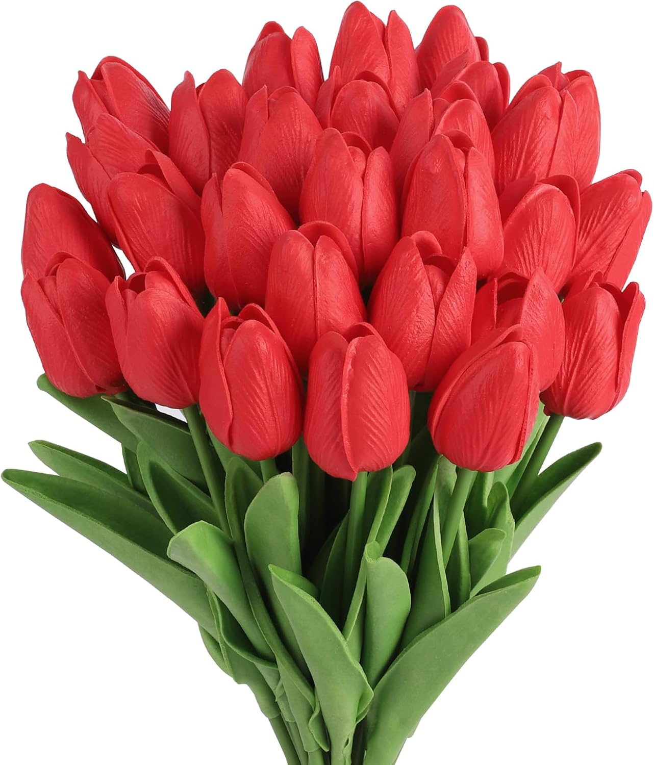 MACTING Yellow Artificial Tulip Flowers - 13.7" 30PCS Real Touch Fake PU Tulips Bouquet Faux Spring Flowers for Floral Arrangements Table Centerpiece Kitchen Home Valentines Day Easter Decorations - Image 8