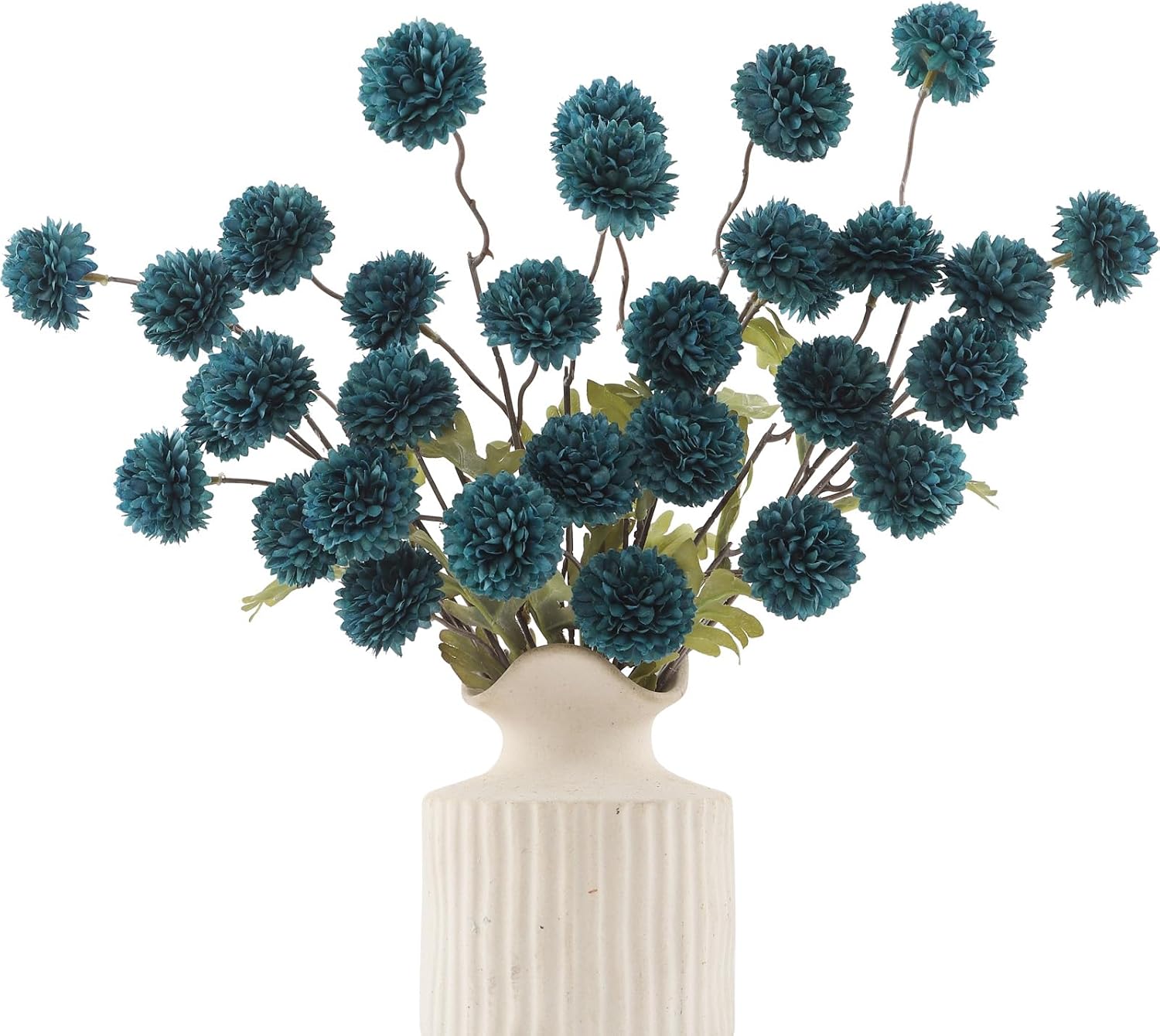 DuHouse 6pcs Artificial Flowers Faux Silk Pompon Mum,Silk Small Mini Chrysanthemum Ball with Stems for DIY Wedding Bouquets Centerpieces Vase Home Table Kitchen Decoration(Coffee) - Image 8