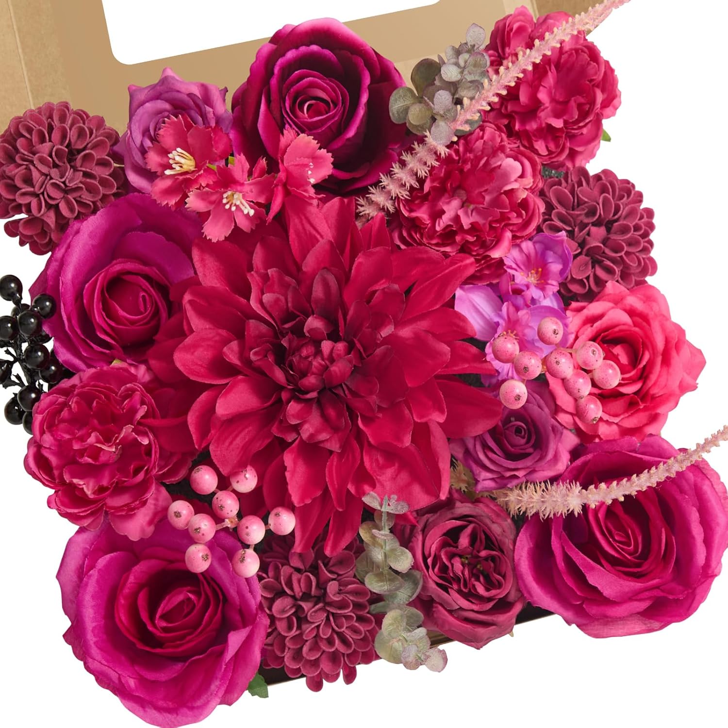 Alecono Artificial Flowers, Dusty Pink Silk Fake Flowers for DIY Wedding Bridal Bouquets, Wedding Cake Flowers for Table Centerpieces Baby Shower Birthday Party Home Decorations - Image 7