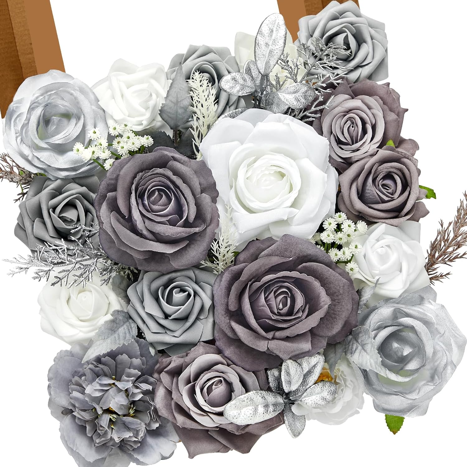 Alecono Artificial Flowers, Dusty Pink Silk Fake Flowers for DIY Wedding Bridal Bouquets, Wedding Cake Flowers for Table Centerpieces Baby Shower Birthday Party Home Decorations - Image 8