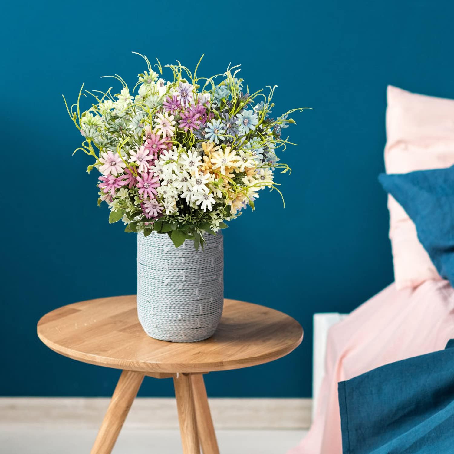 Guagb 6Pcs Artificial Daisy Silk Flower Outdoor UV Resistant Fake Wildflowers Faux Greenery Shrubs Plastic Plants Arrangements for Home Indoor Outside Garden Vase Decor - Image 3