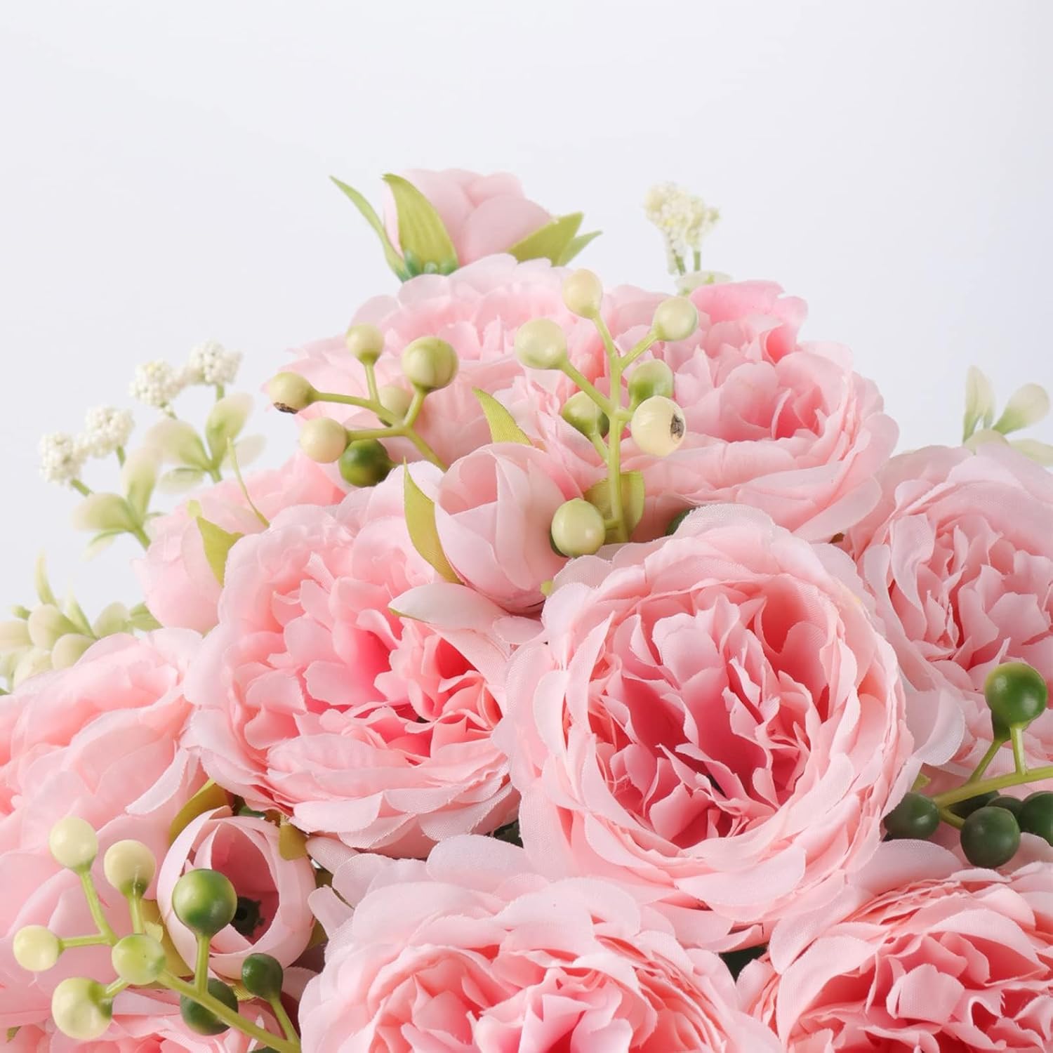 Artificial Peonies Silk Flowers, Pink Faux Peony Bouquet 2 Bundles Florals Arrangements for Farmhouse Home Boho Wedding Table Centerpiece, Fake Plastic Flower Bulk for Vase Decoration (Light Pink) - Image 5