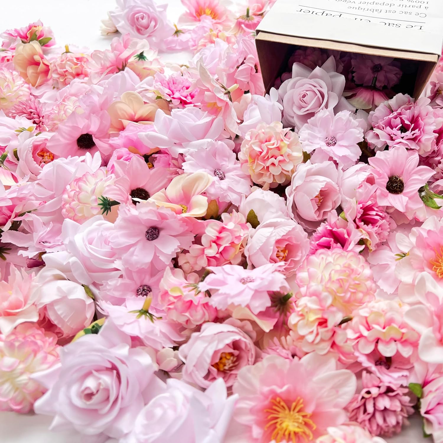 Artificial Pink Flowers Bulk Silk Roses Fake Flowers Heads for Crafts - DIY Home Spring Garden Floral Party Wildflower Garland Hanging Decoration Mini Small Rose Faux Fabric Flowers Heads 3-6cm (Pink) - Image 4