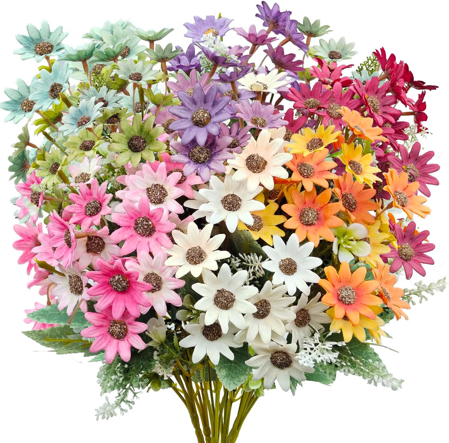 Guagb 6Pcs Artificial Daisy Silk Flower Outdoor UV Resistant Fake Wildflowers Faux Greenery Shrubs Plastic Plants Arrangements for Home Indoor Outside Garden Vase Decor - Image 6