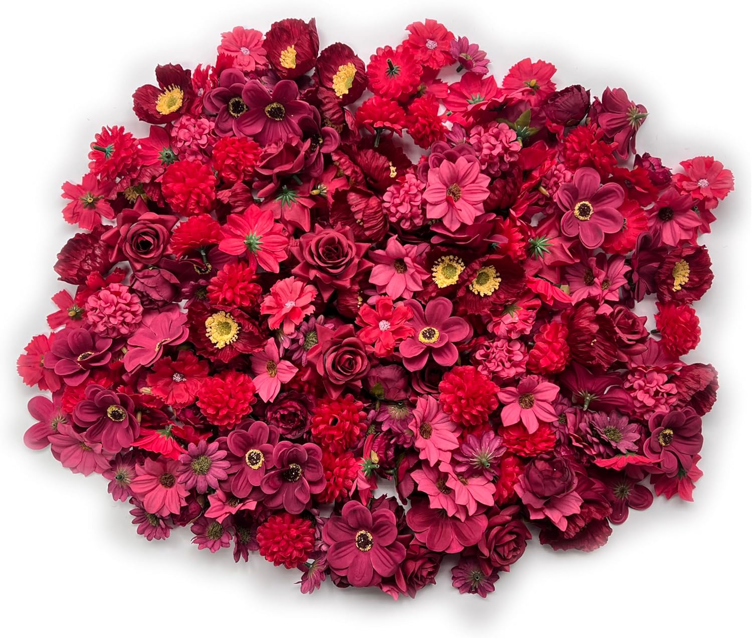 Artificial Pink Flowers Bulk Silk Roses Fake Flowers Heads for Crafts - DIY Home Spring Garden Floral Party Wildflower Garland Hanging Decoration Mini Small Rose Faux Fabric Flowers Heads 3-6cm (Pink) - Image 7