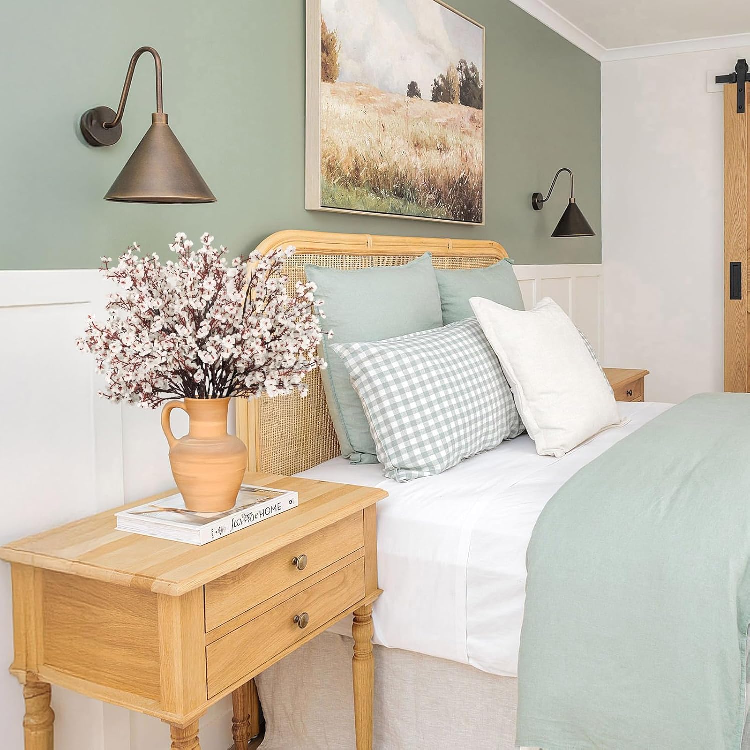 HIAGROW Babys Breath Artificial Flowers, 8 Bundles White Real Touch Fake Flowers Silk Flowers Bulk for Vase Home Office Wedding Spring Indoor Outdoor Centerpiece Table Party Decorations - Image 3