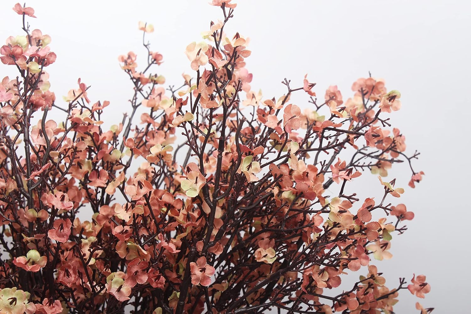 JAKY-Global Babys Breath Silk Artificial Flowers 6 Bundle European Fake Flowers Decor Wedding Party Fall Stems Decoration Bouquets DIY Home Garden,Farmhouse,Living Room Decor (Beige Brown-6pcs) - Image 5