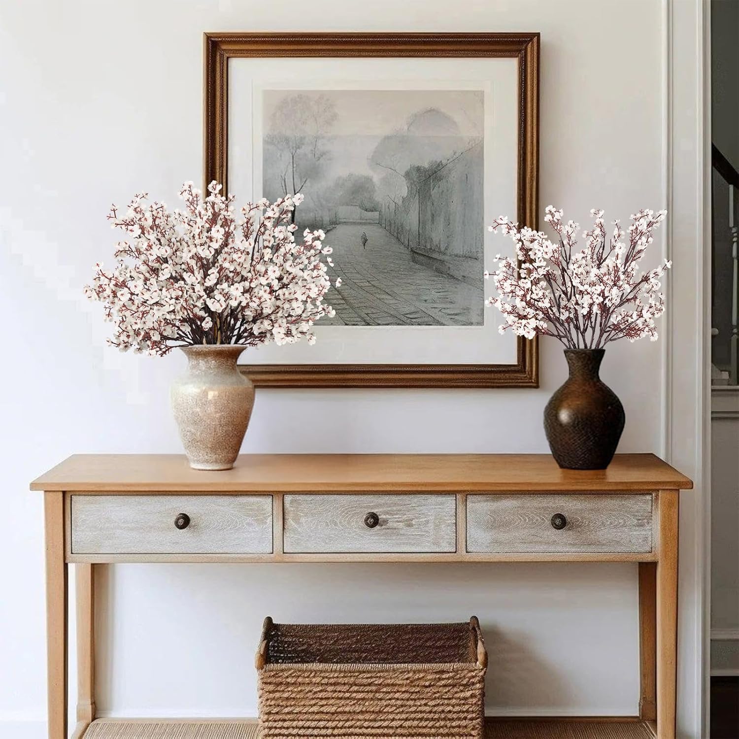 HIAGROW Babys Breath Artificial Flowers, 8 Bundles White Real Touch Fake Flowers Silk Flowers Bulk for Vase Home Office Wedding Spring Indoor Outdoor Centerpiece Table Party Decorations - Image 4