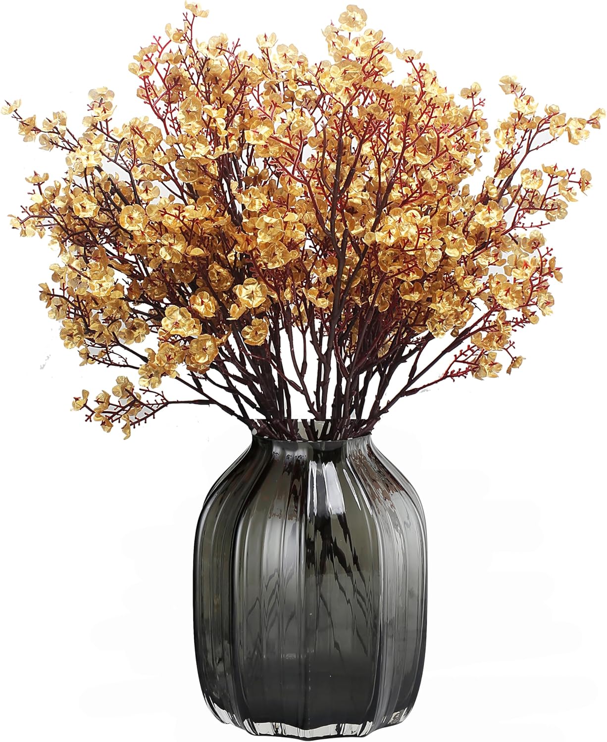 JAKY-Global Babys Breath Silk Artificial Flowers 6 Bundle European Fake Flowers Decor Wedding Party Fall Stems Decoration Bouquets DIY Home Garden,Farmhouse,Living Room Decor (Beige Brown-6pcs) - Image 8