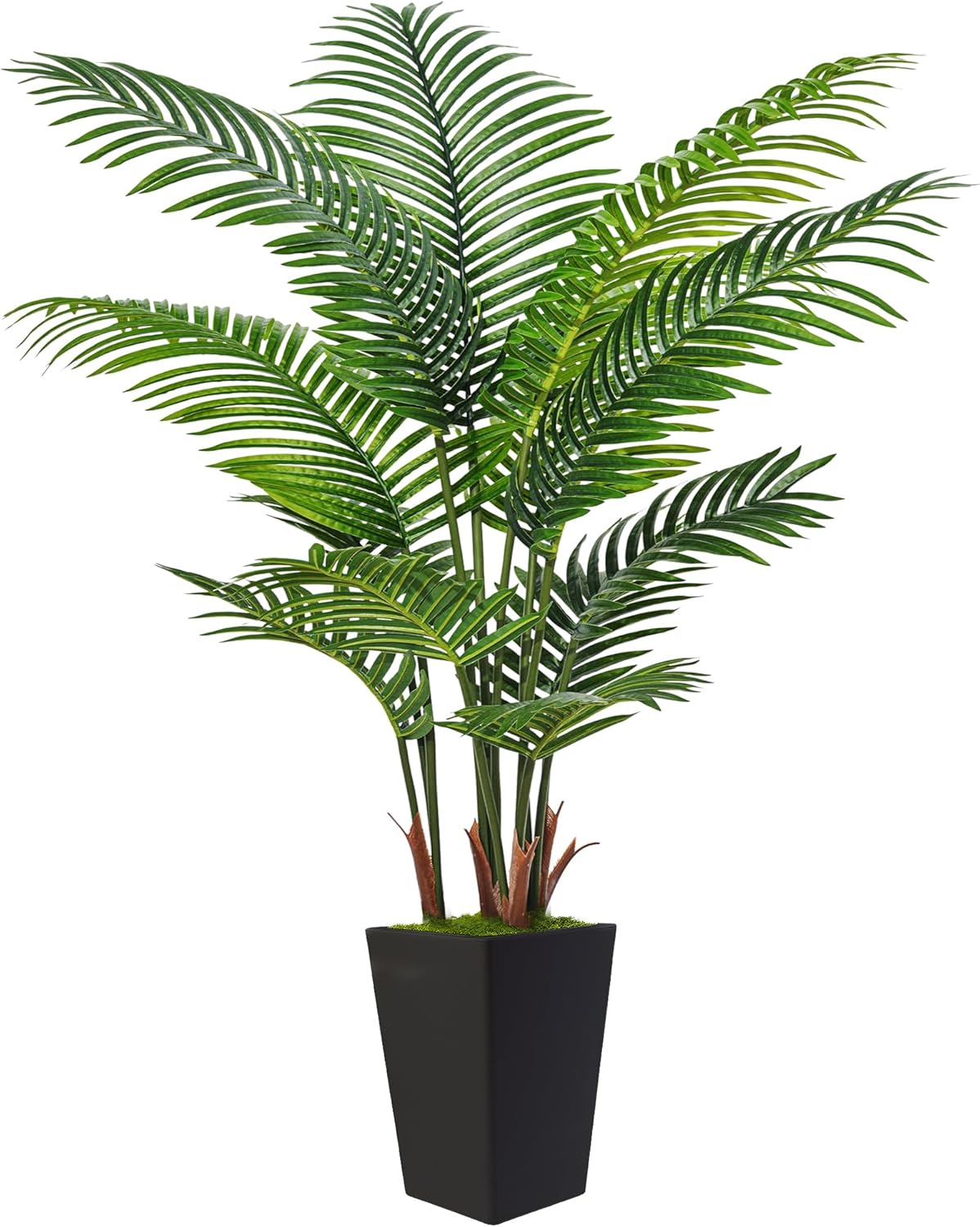 6FT Artificial Palm Tree, Tall Faux Palm Tree Indoor with Fake Plants Tall, Artificial Plants with Lifelike Leaves for Home Office Decor (White) - Image 6