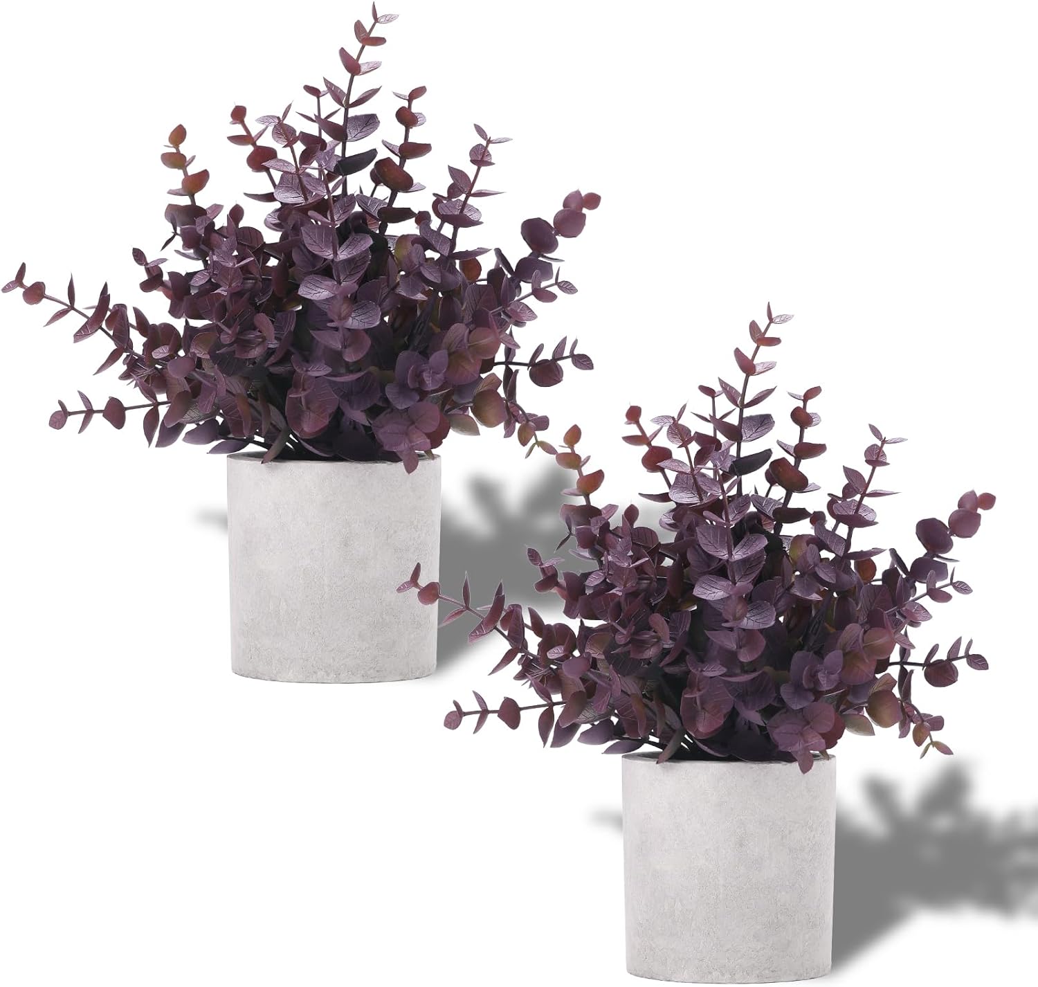 Coferset 2 Pack Small Fake Plants Eucalyptus Potted Artificial Plants for Shelf Desk Home Bathroom Farmhouse Room Coffee Table Decor (Sage Green) - Image 7