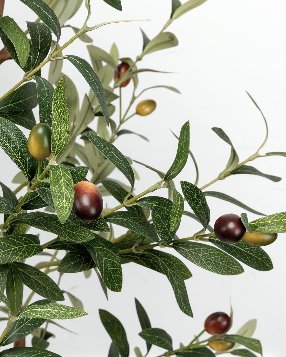 LuceAlberi 6FT Artificial Olive Tree - Indoor Tall Faux Olive Trees with Planter&Basket, Large Fake Olive Silk Tree Realistic Olive Plants with Branches and Fruits for Home Decor Office Living Room - Image 5