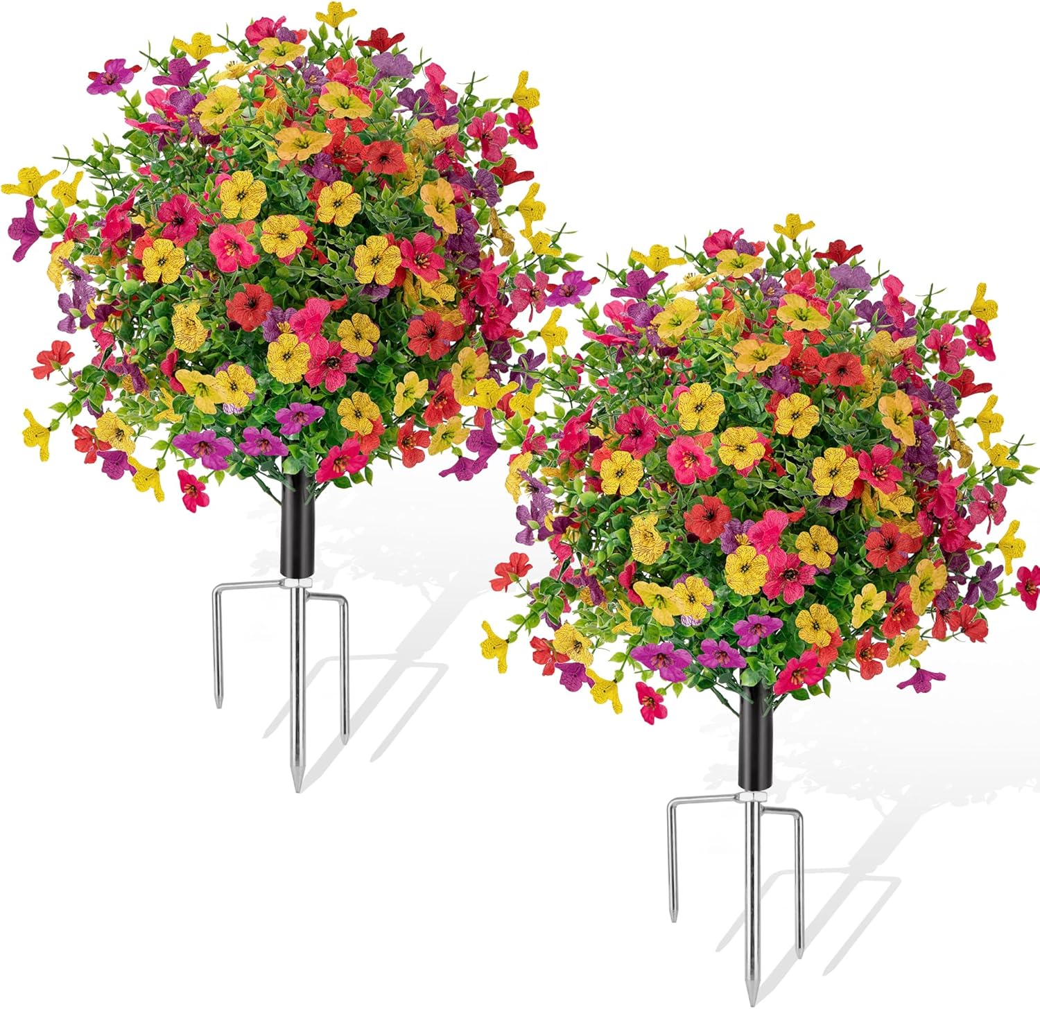 QCQHDU Artificial Boxwood Topiary Ball Bush for Outdoor, 26.8" Fake Trees Evergreen Plants with Ground Spike,UV Resistant Faux Greenery Shrubs for Indoor,Garden,Yard,Front Porch,Patio Decor,Set of 2 - Image 8