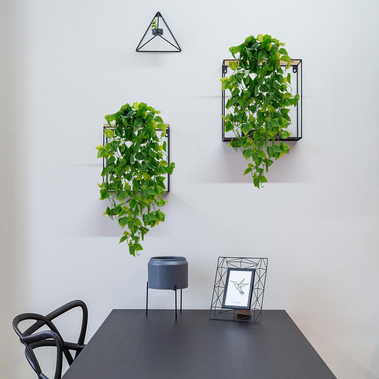BLEUM CADE Fake Hanging Plants, 2pcs Artificial Hanging Plant, Faux Pothos Vines Greenery for Wall Home Living Room Office Indoor Outdoor Decor (No Baskets) - Image 6