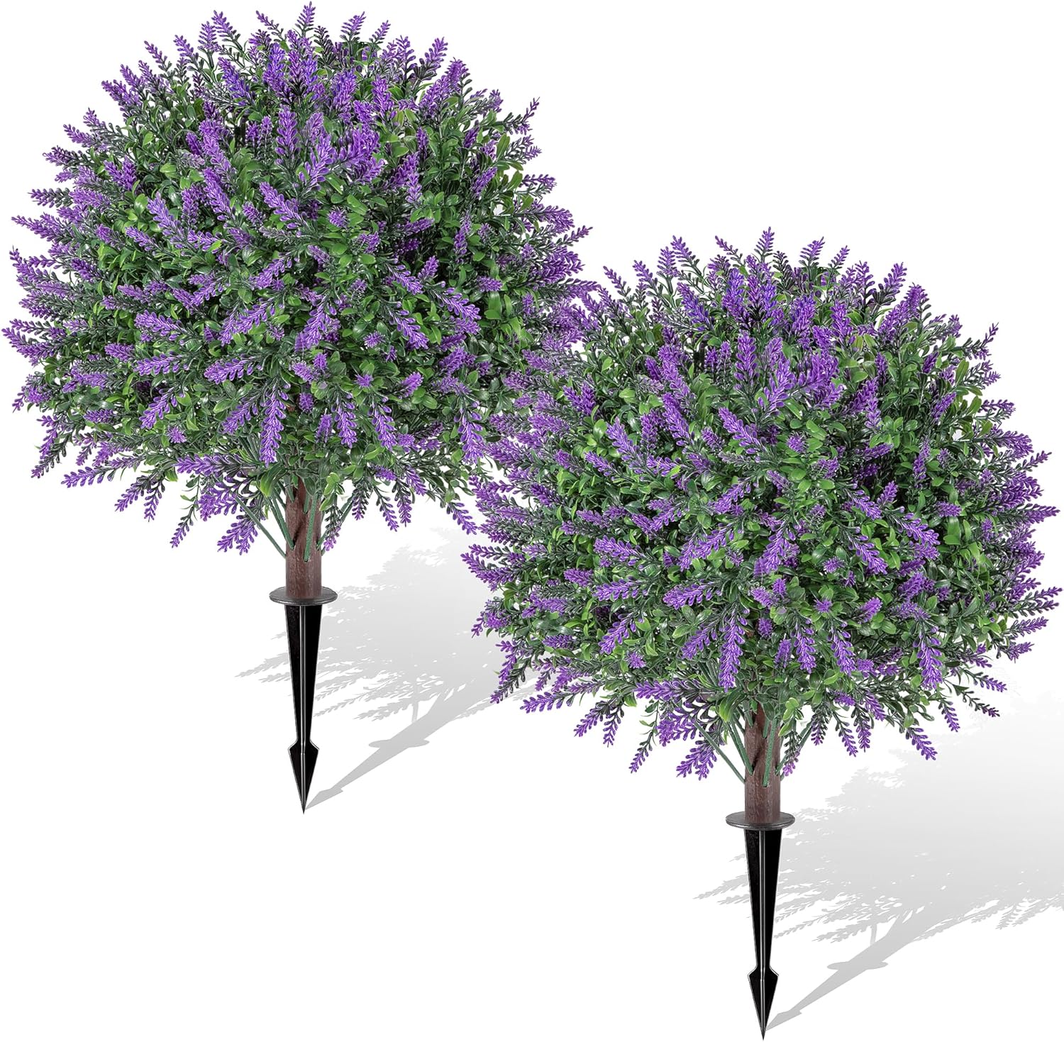 QCQHDU Artificial Boxwood Topiary Ball Bush for Outdoor, 26.8" Fake Trees Evergreen Plants with Ground Spike,UV Resistant Faux Greenery Shrubs for Indoor,Garden,Yard,Front Porch,Patio Decor,Set of 2 - Image 9