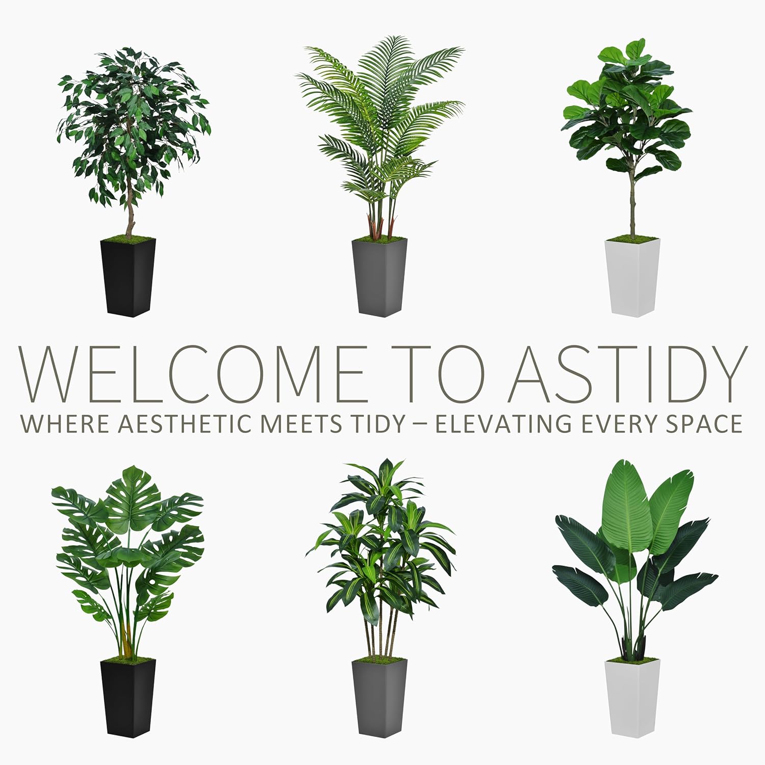 Artificial Dracaena Plant Indoor 5FT - Fake Tree with White Tall Planter - Faux Yucca Tall Fake Floor Plant in Pot - Artificial Trees for Home Office Living Room Decor Indoor - Image 4