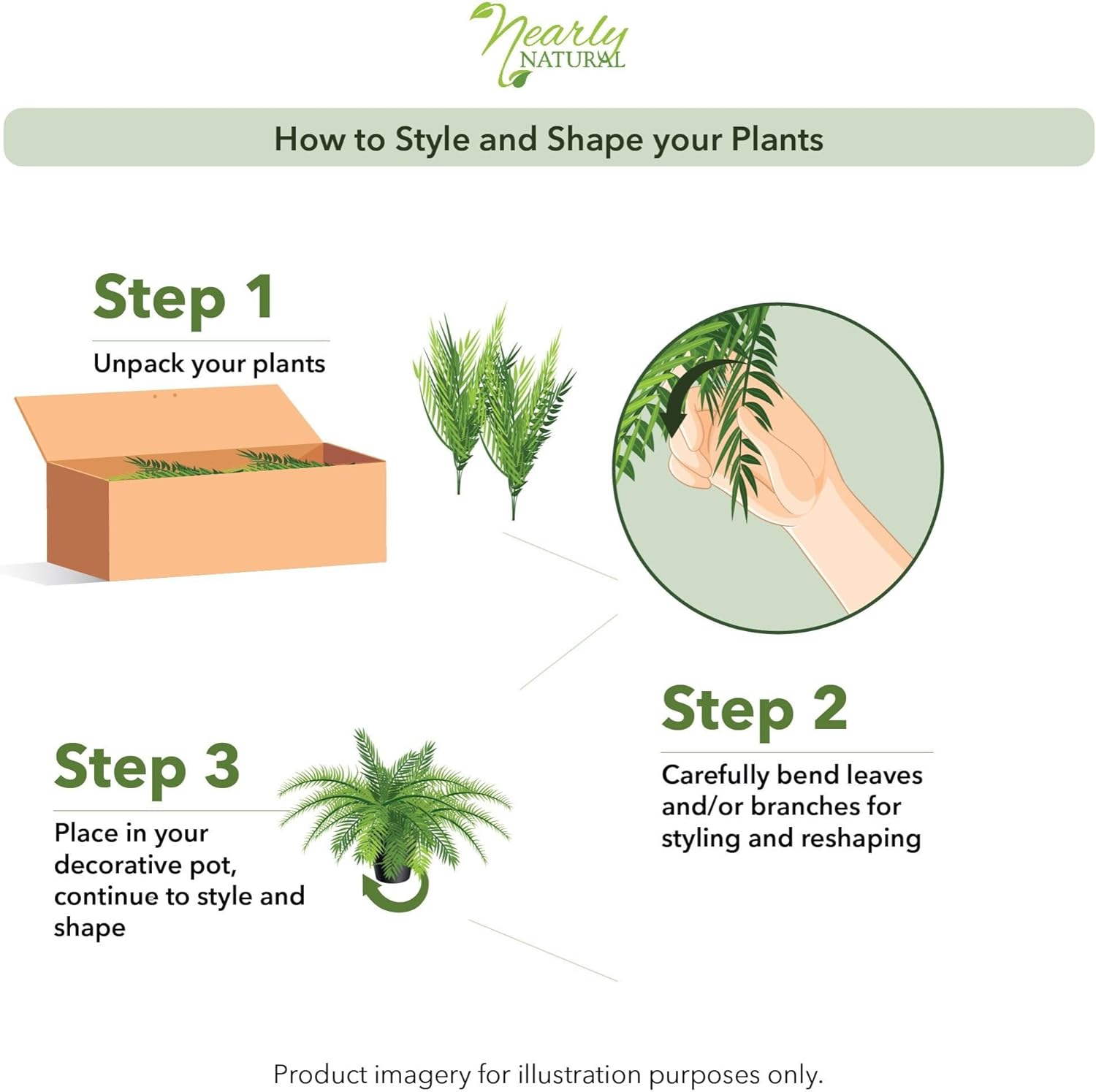 Nearly Natural 48in Artificial Boston Fern, Set of 2 - Large Hanging Fake Plant Wall Decor with 67 Fronds, Faux Fern Vines that Look Real for Home and Office Decor - Image 5