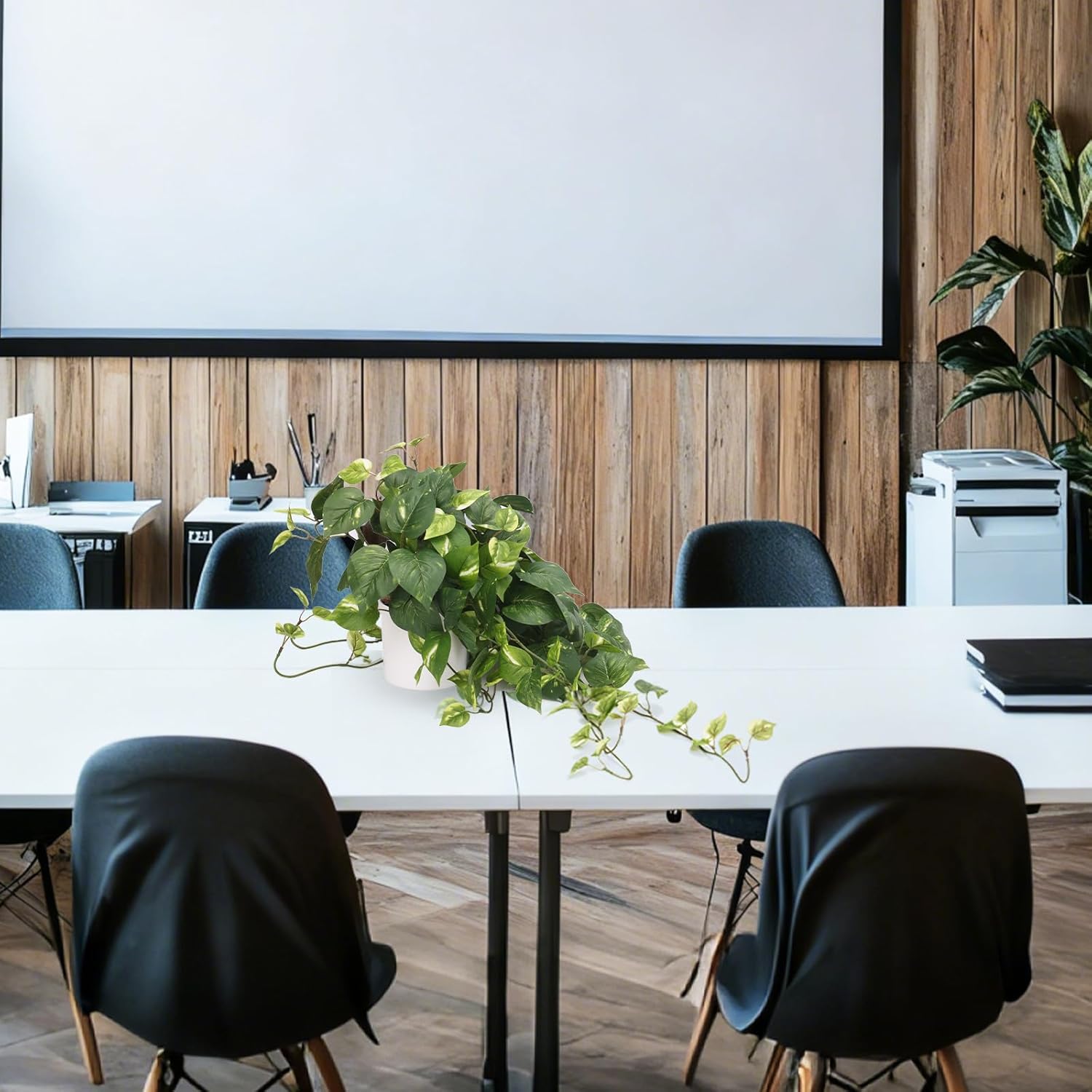 CEWOR Fake Plants Artificial Plants Indoor Faux Plant for Home Decor Silk Realistic Hanging Plants Potted Aesthetic Fake Pothos for Shelves Office Bedroom Bathroom Decor (Green) - Image 6