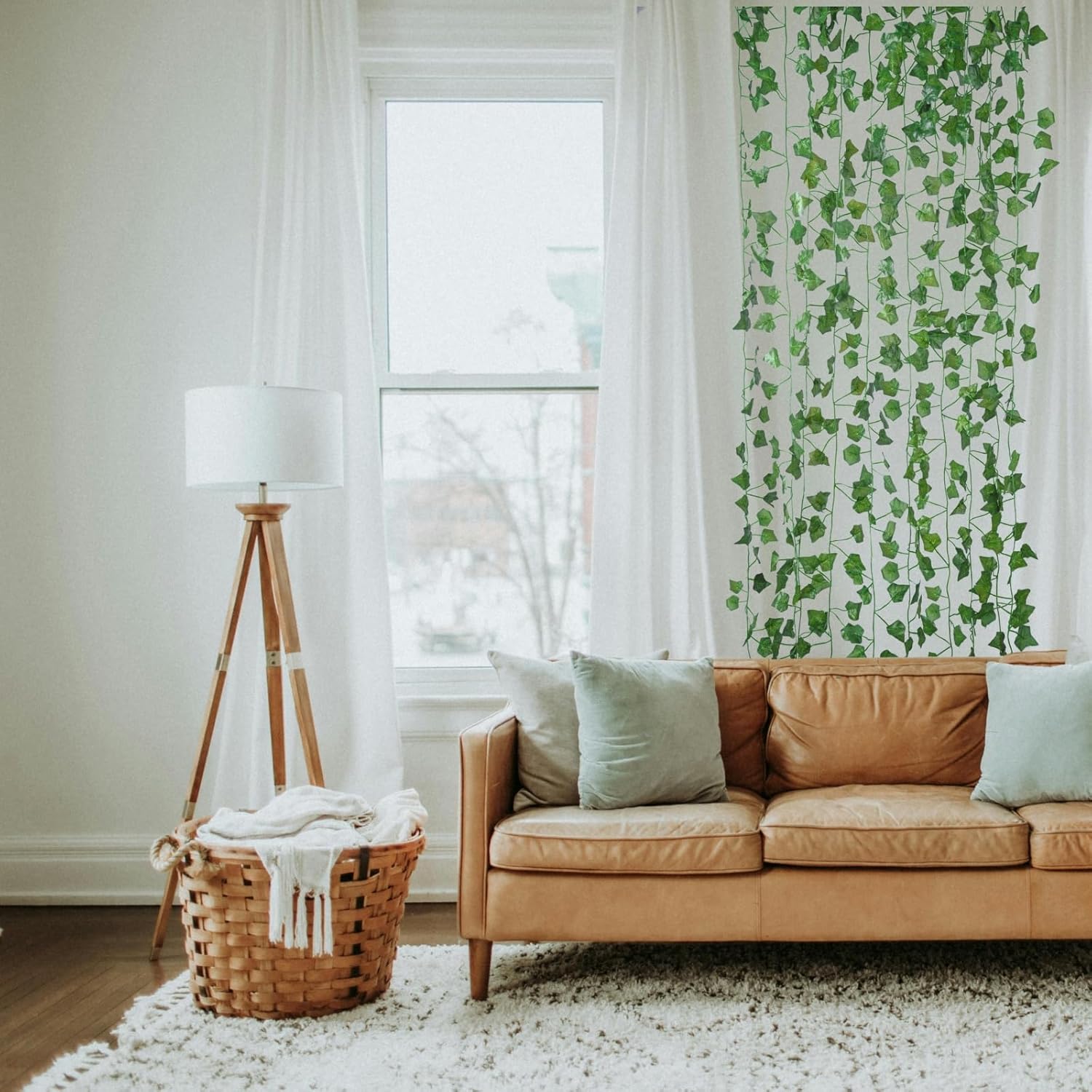 Freyalife Fake Vines for Room Decor(12 Pack 84 Feet) Aesthetic Artificial Plant Ivy Leaves Hanging Greenery Garlands for Home Bedroom Wall Wedding Christmas Party Office Patio Outdoor Garden Décor - Image 5