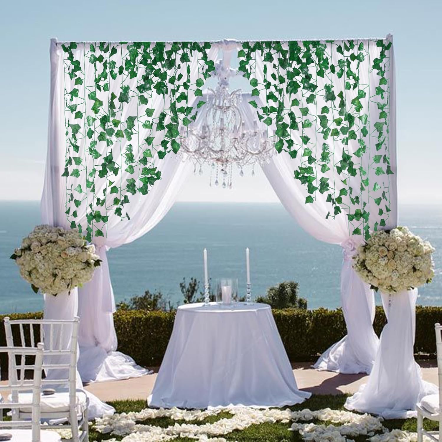 Freyalife Fake Vines for Room Decor(12 Pack 84 Feet) Aesthetic Artificial Plant Ivy Leaves Hanging Greenery Garlands for Home Bedroom Wall Wedding Christmas Party Office Patio Outdoor Garden Décor - Image 6