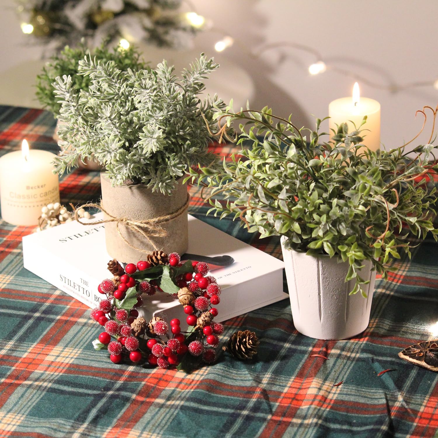 PENGYEE 4 Pack Small Fake Plants in White Pulp Pot for Home Decor, Artificial Plants Indoor, Small Faux Plants Indoor for Bathroom Bedroom Kitchen Office Farmhouse Room Shelf Decor - Image 8